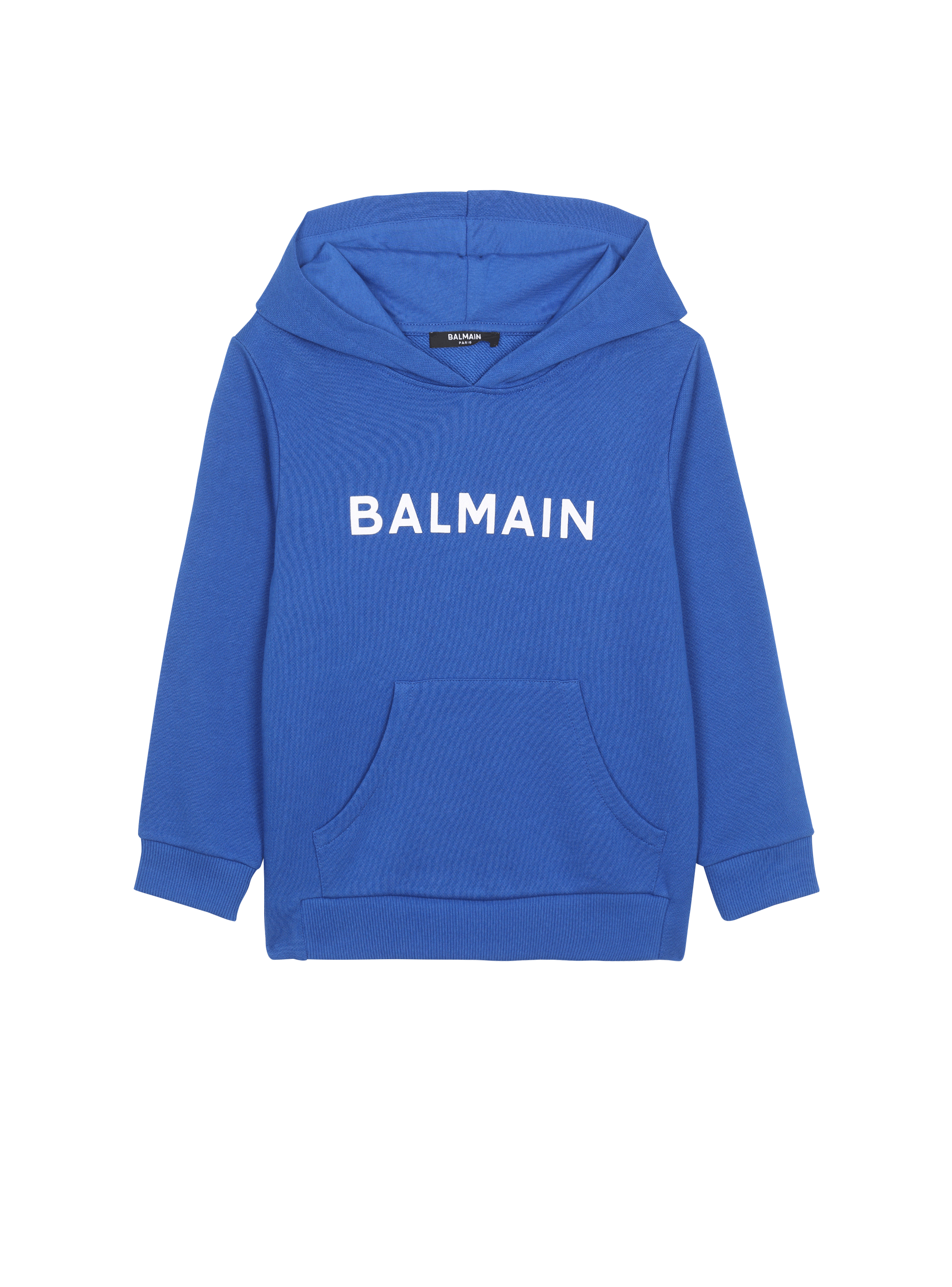 Cotton Balmain logo hoodie