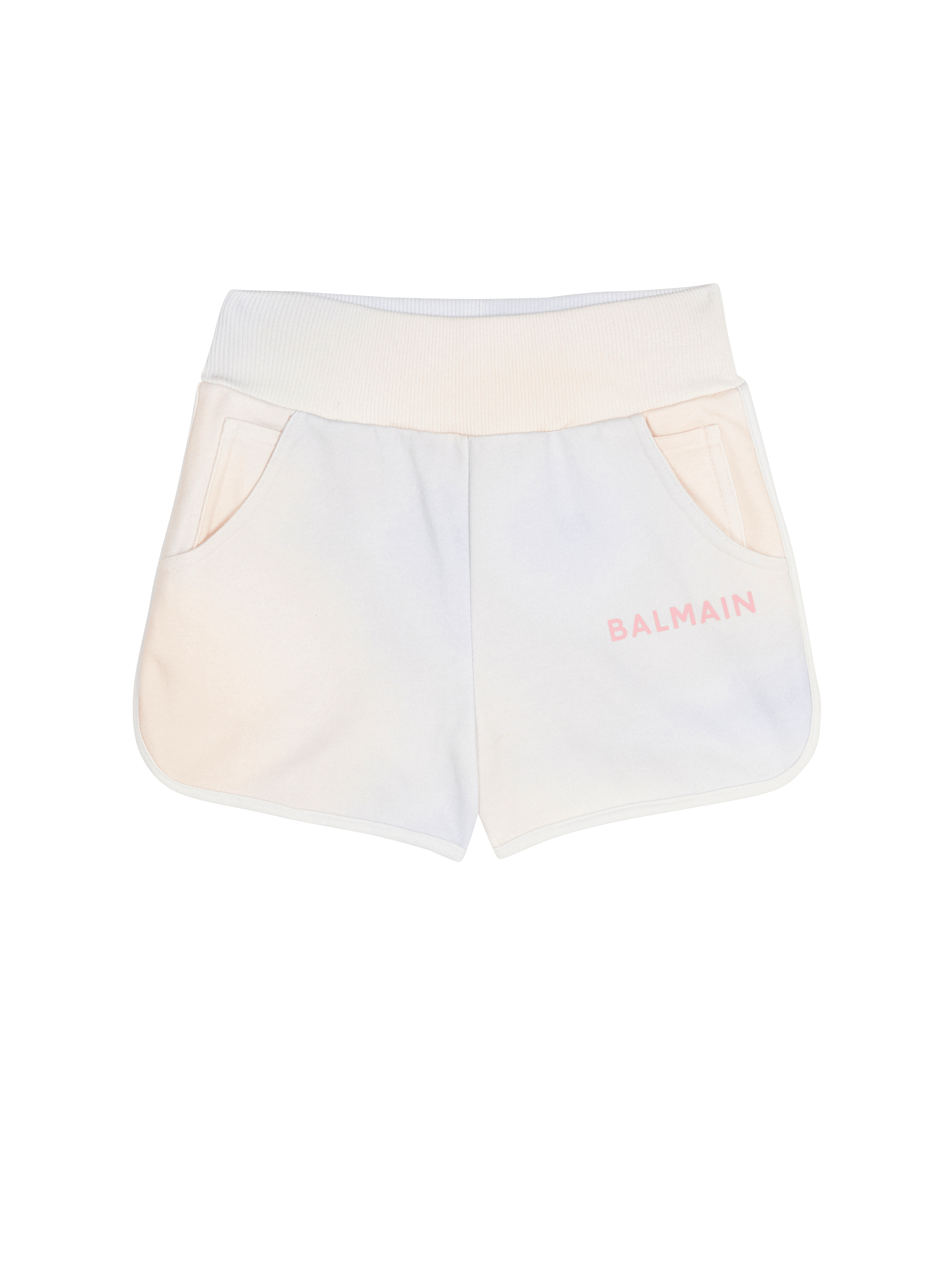 Shorts tie and dye de algodón con logotipo de Balmain
