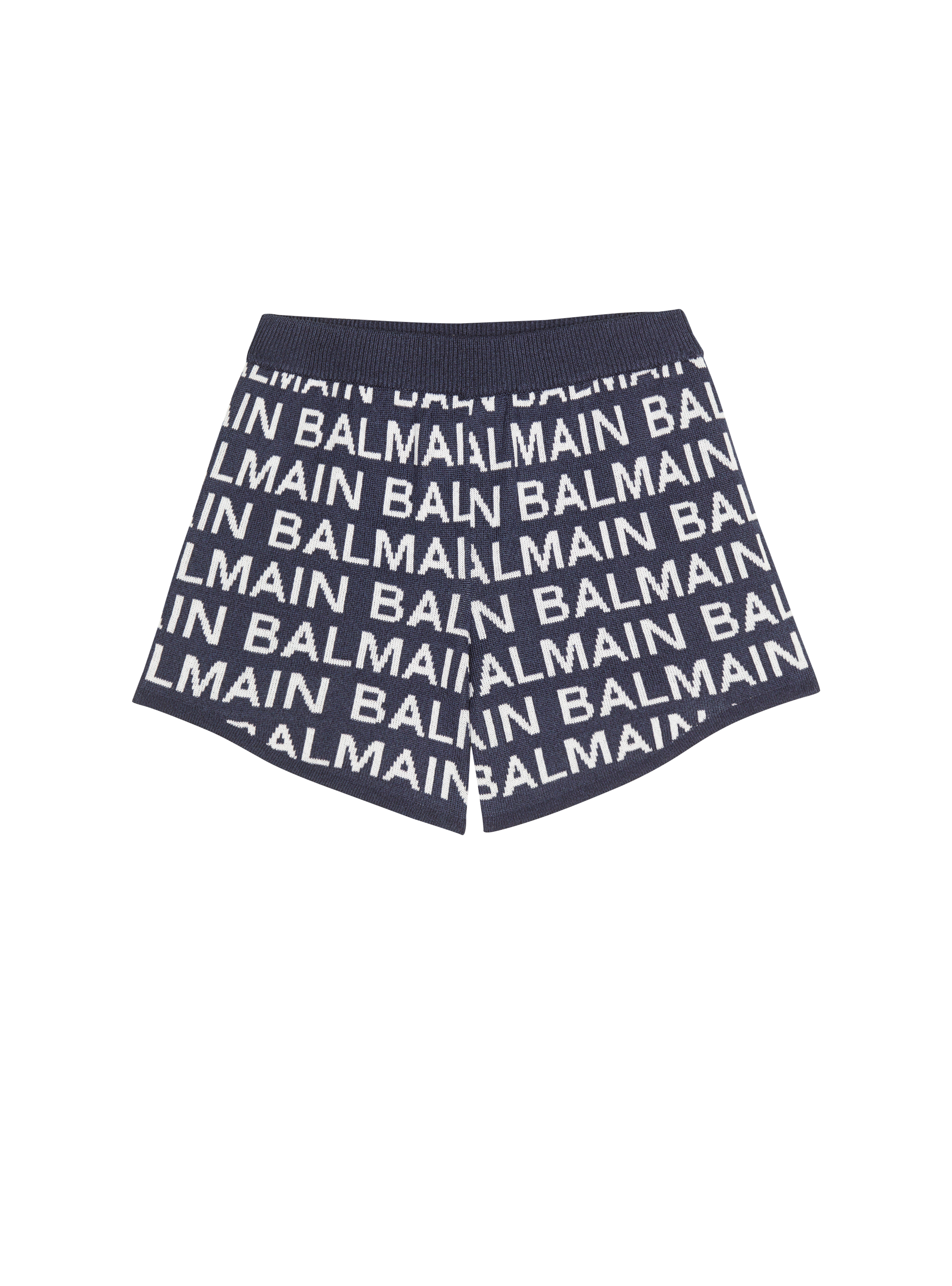 Balmain Kids Cotton graphic-print Shorts - Black