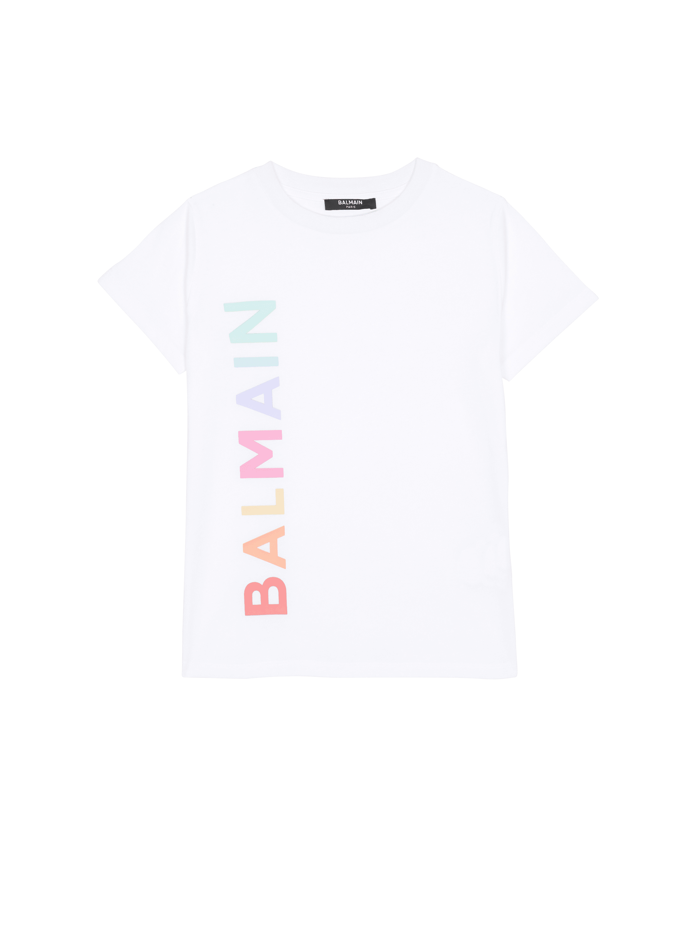 Camiseta de algodón con logotipo de Balmain