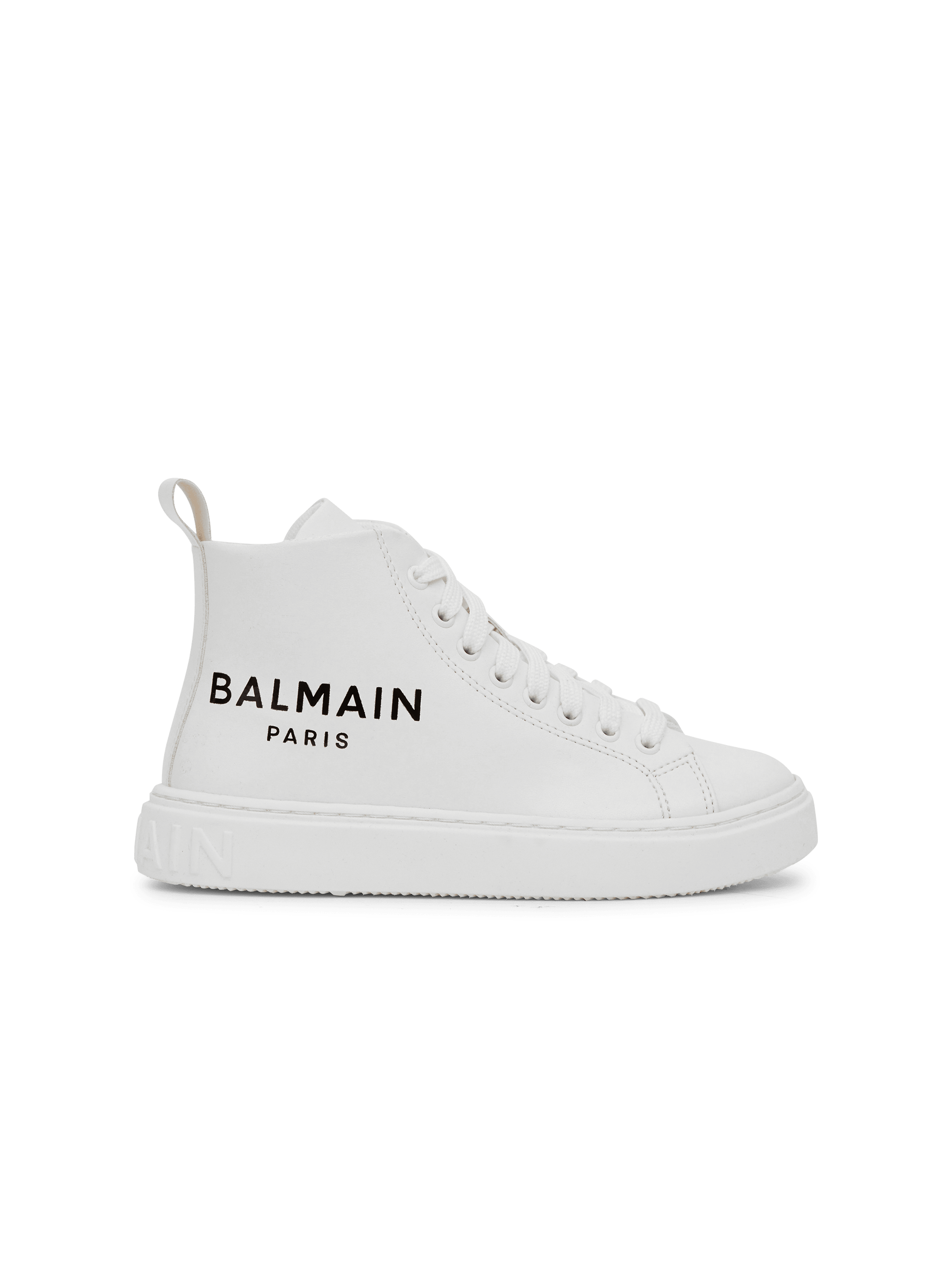 BALMAIN ハイカットレザースニーカーメンズ