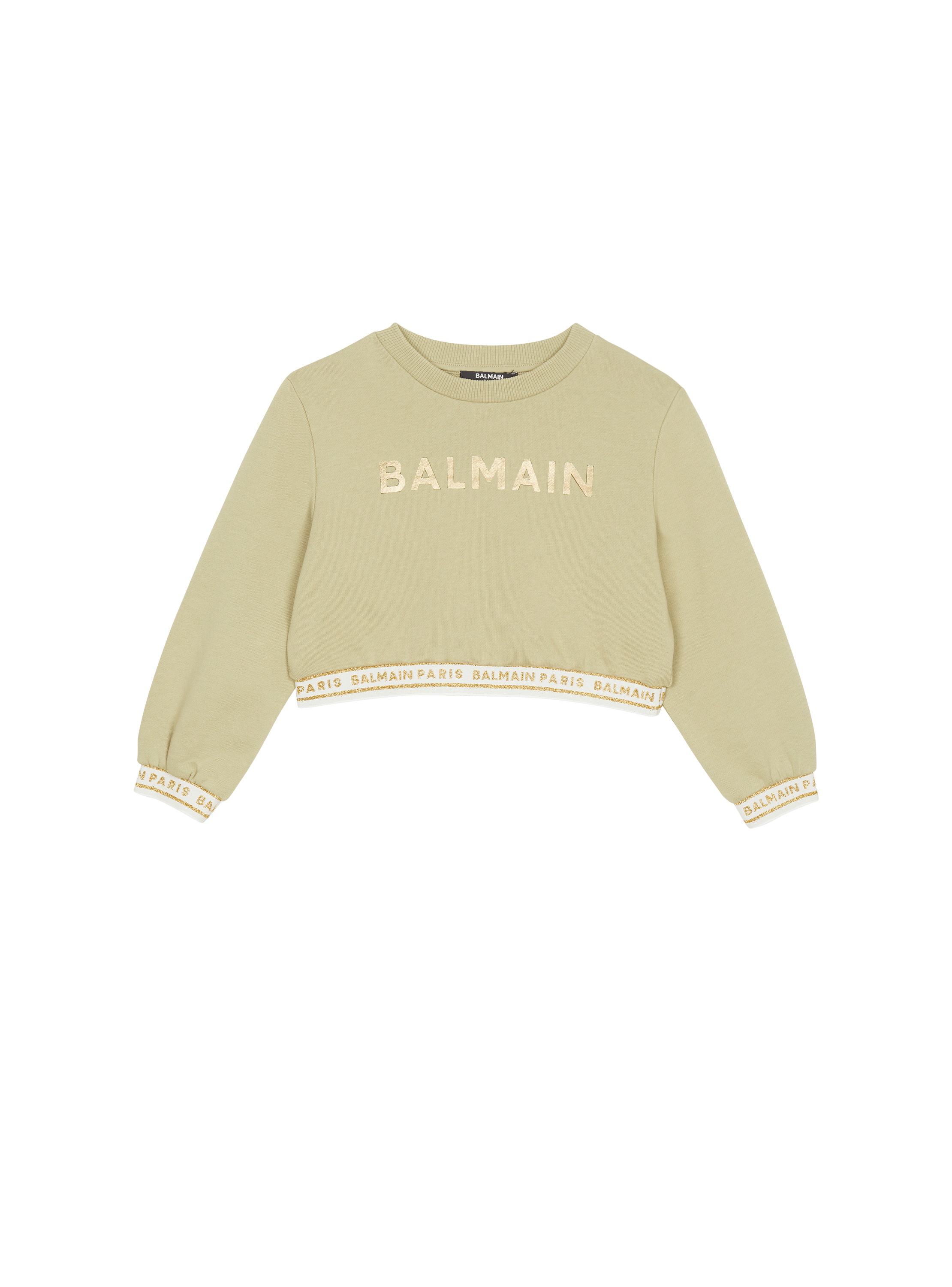 Balmain クロップドスウェットシャツ ラバーディテール