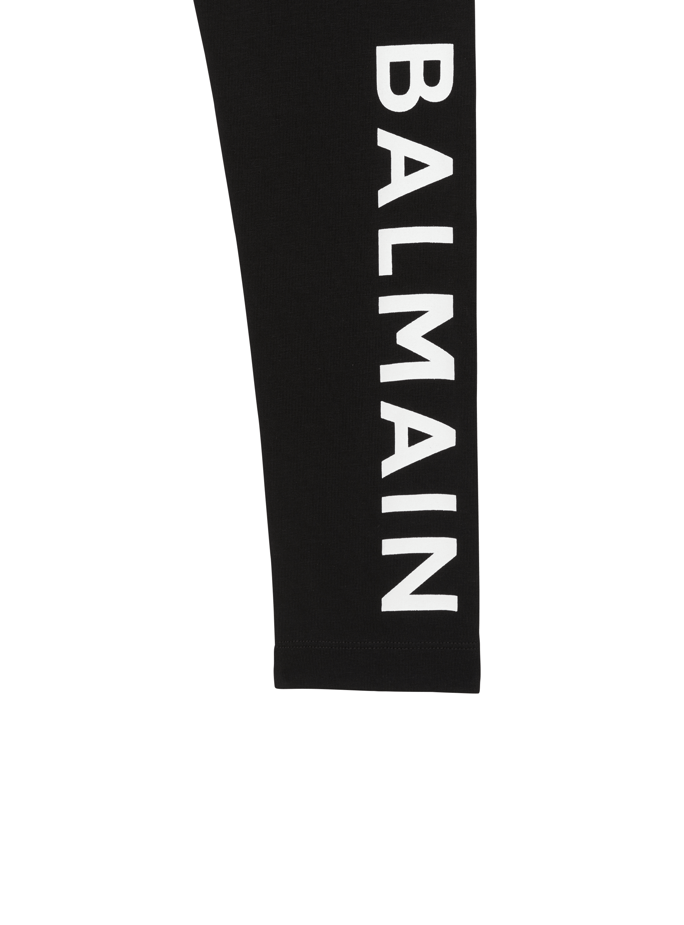 BALMAIN Monogram Zipped Jersey Legging in Marron & Noir