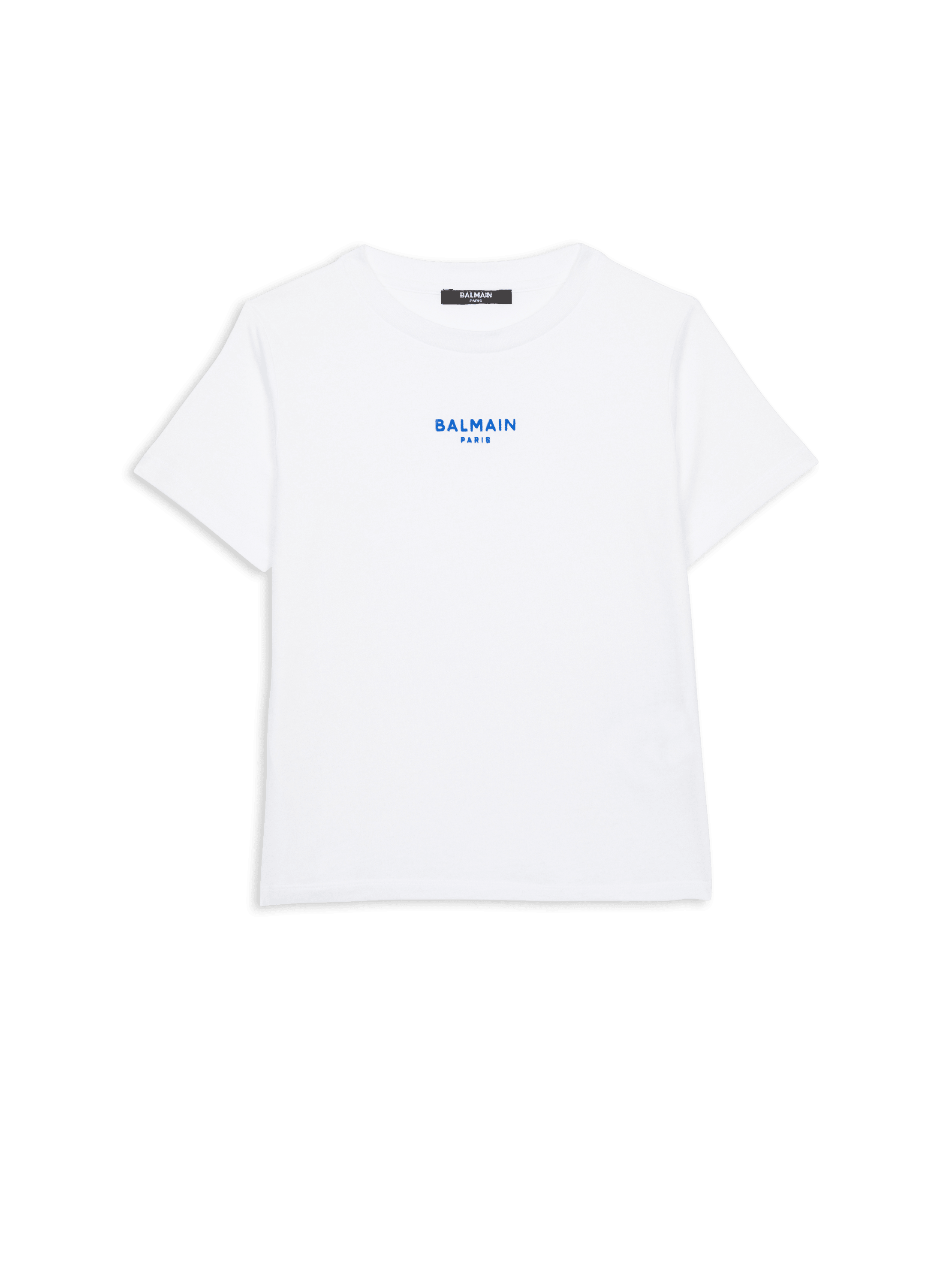 Balmain White Flocked T-Shirt