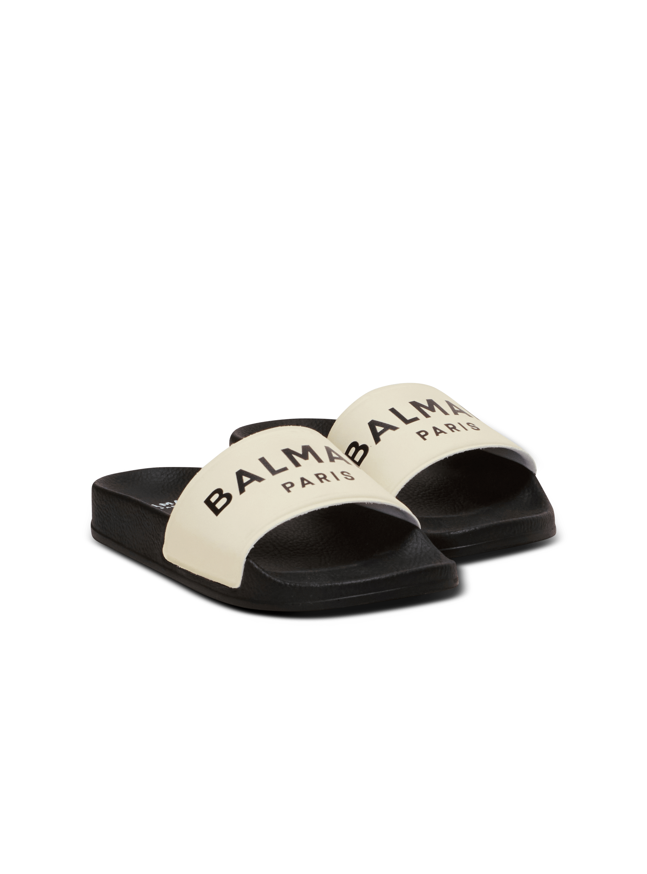 Flache Sandalen mit Balmain-Logo