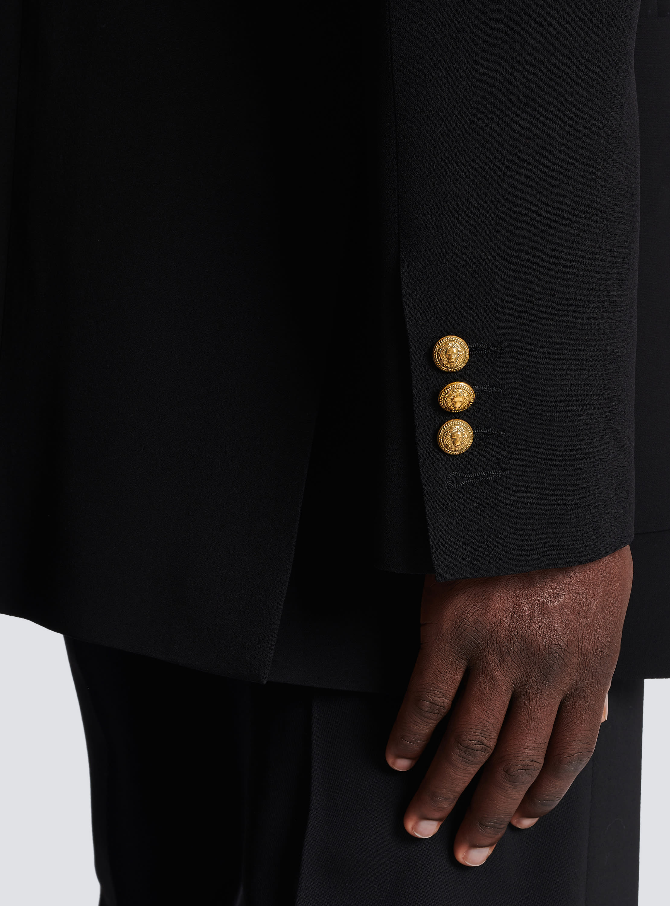 BALMAIN Embellished stretch-crepe blazer