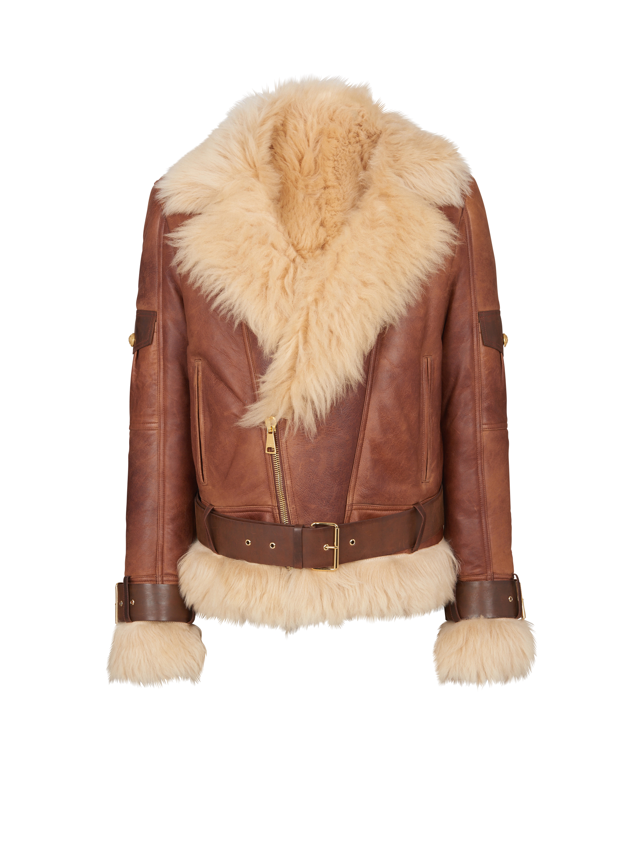 Sheepskin aviator jacket