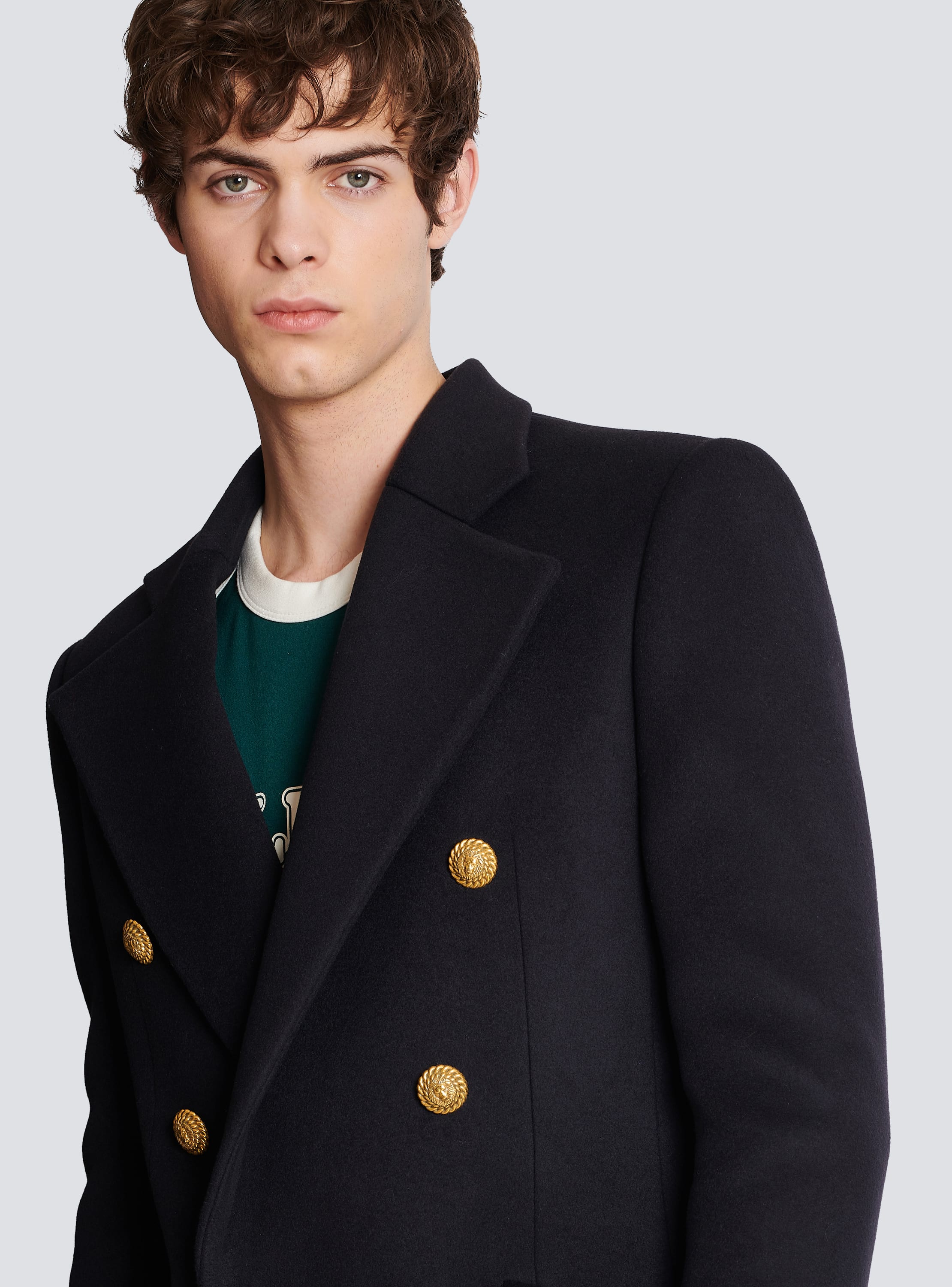 Military wool look outlet coat