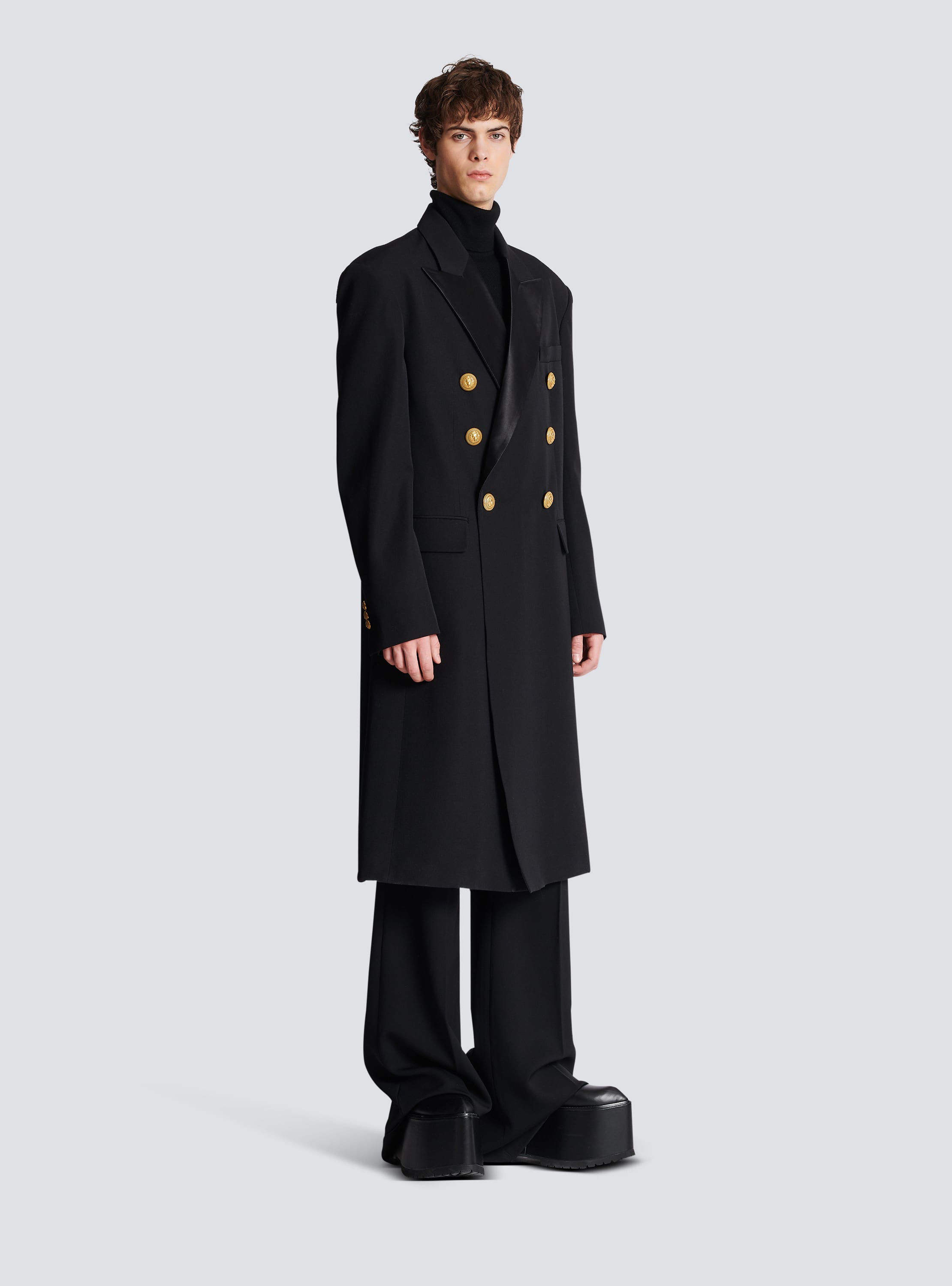 Military style long clearance coat