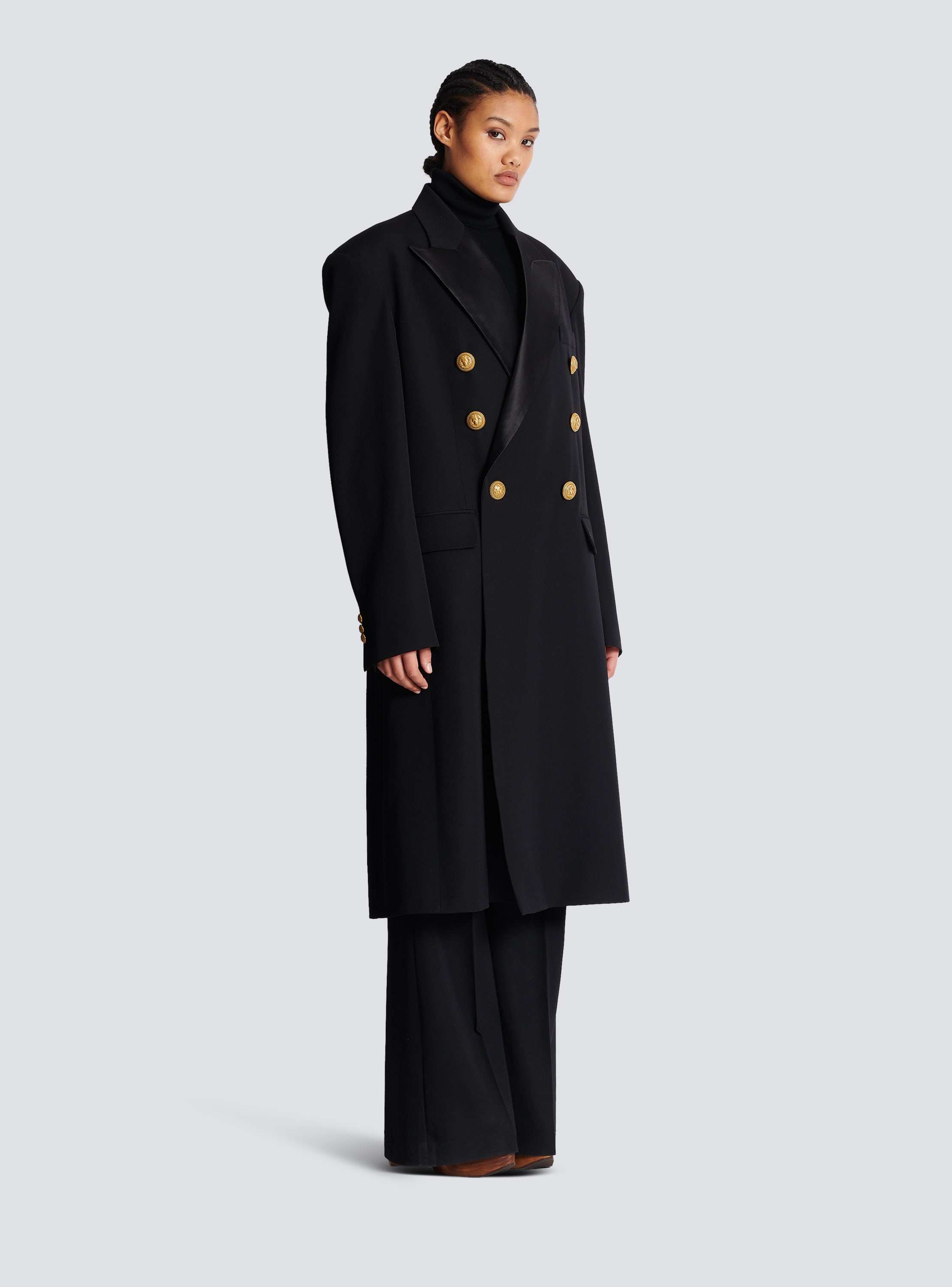 Brushed Wool Belted Long Overcoat – COMMENSE