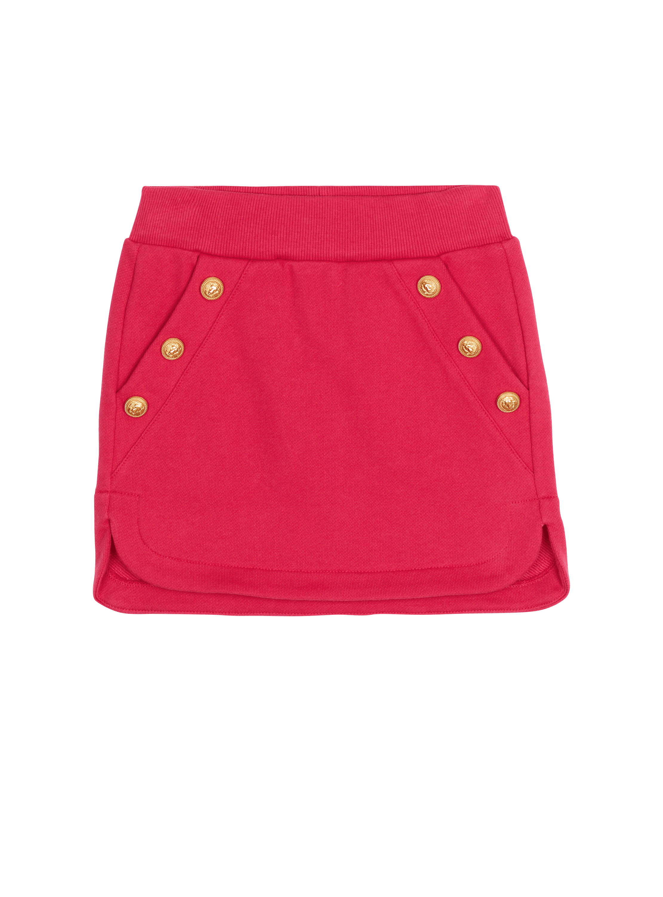 Skirt with embossed buttons