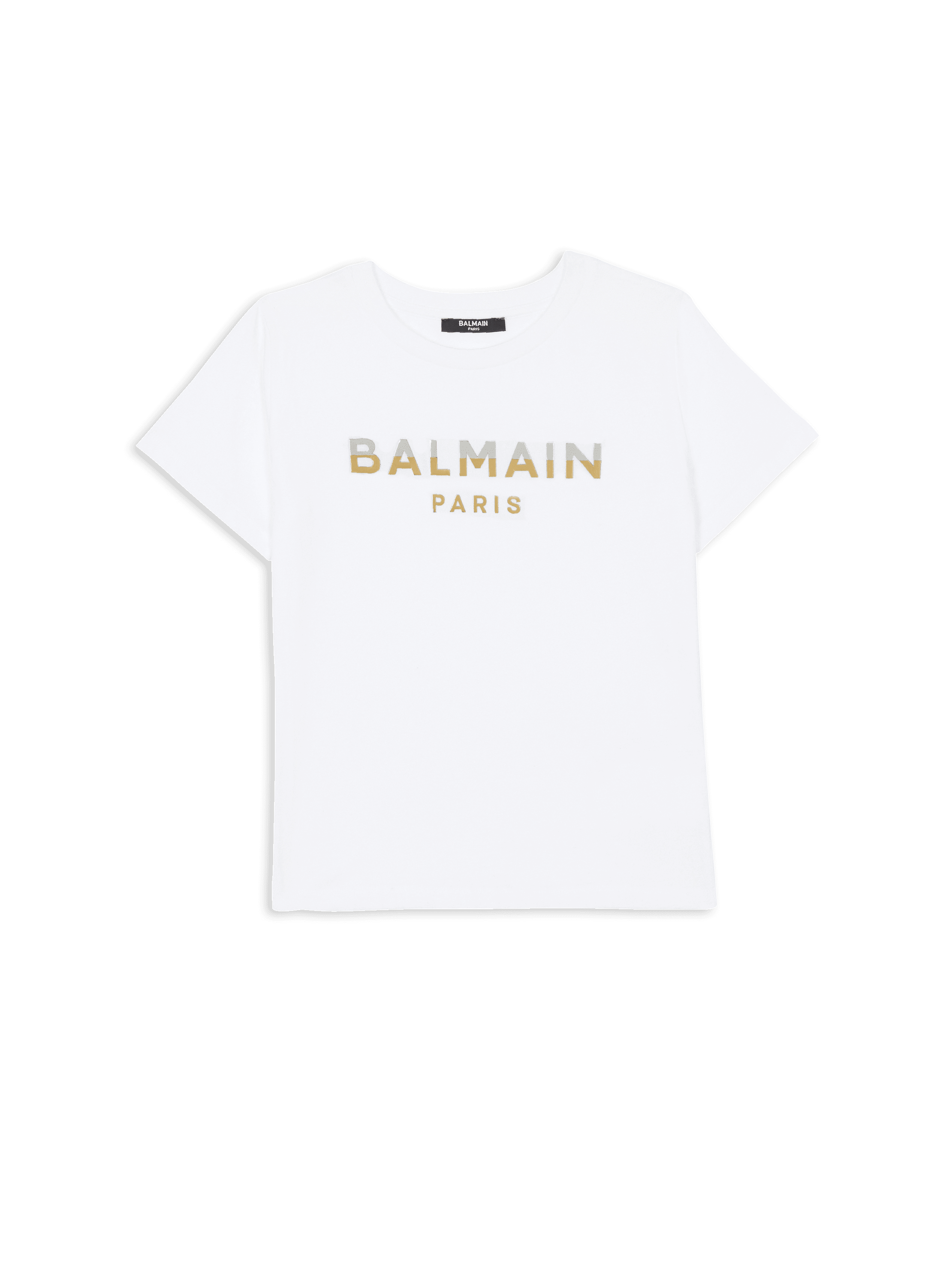 Camiseta con logotipo de Balmain Paris metalizado