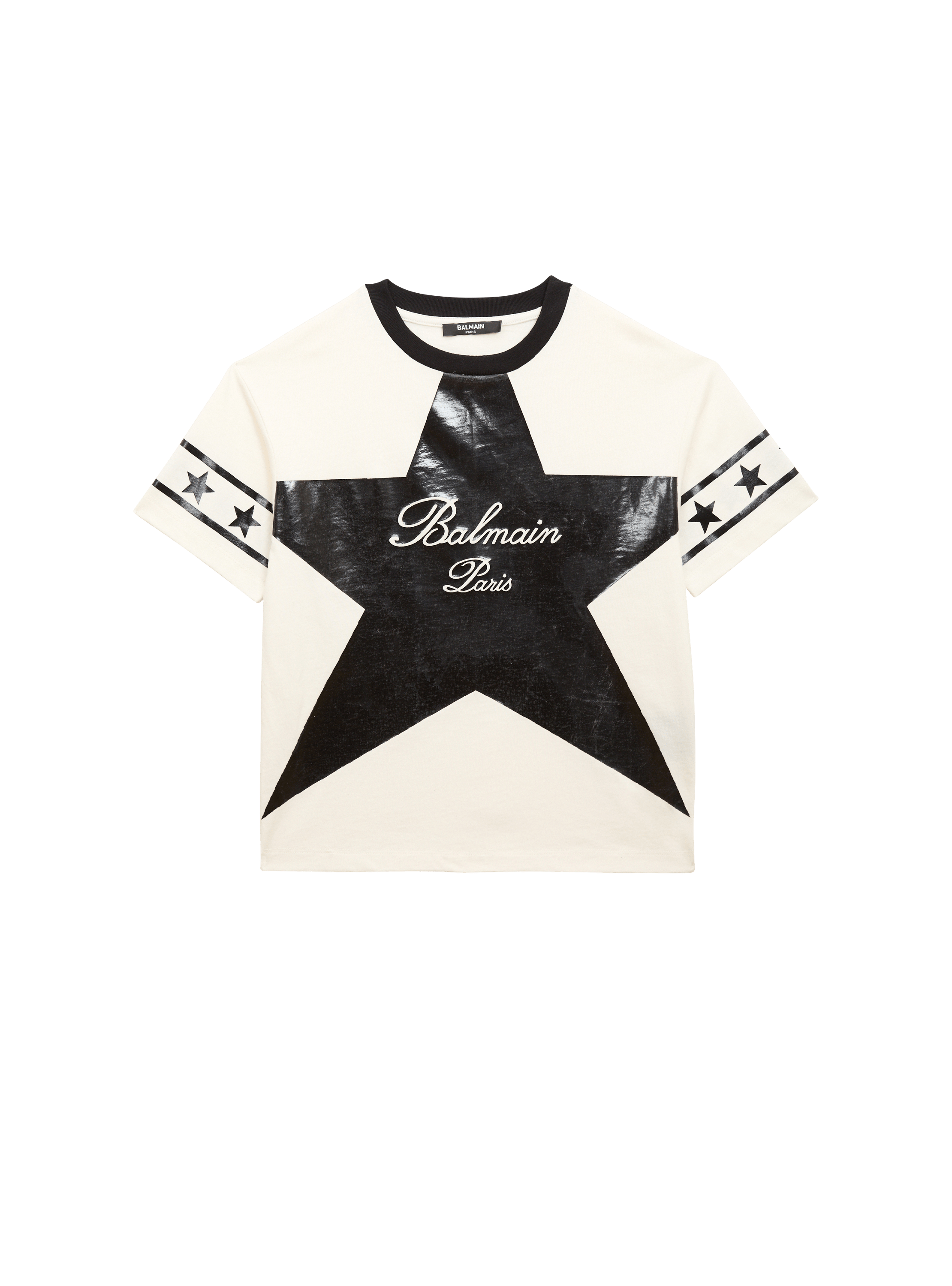 Balmain Signature T-Shirt mit Sternen