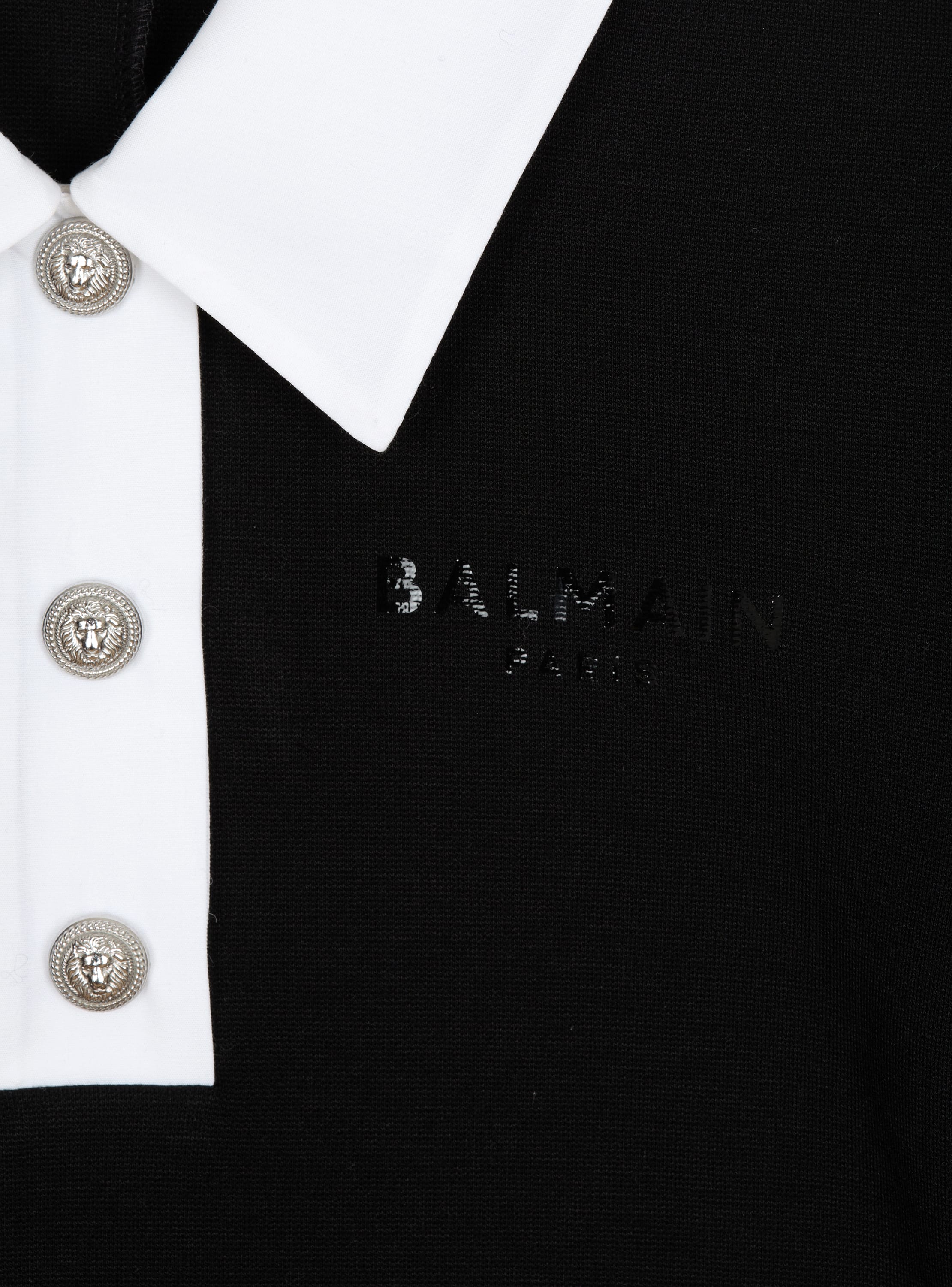 Zweifarbiges Balmain Paris Sweatshirt mit Polokragen