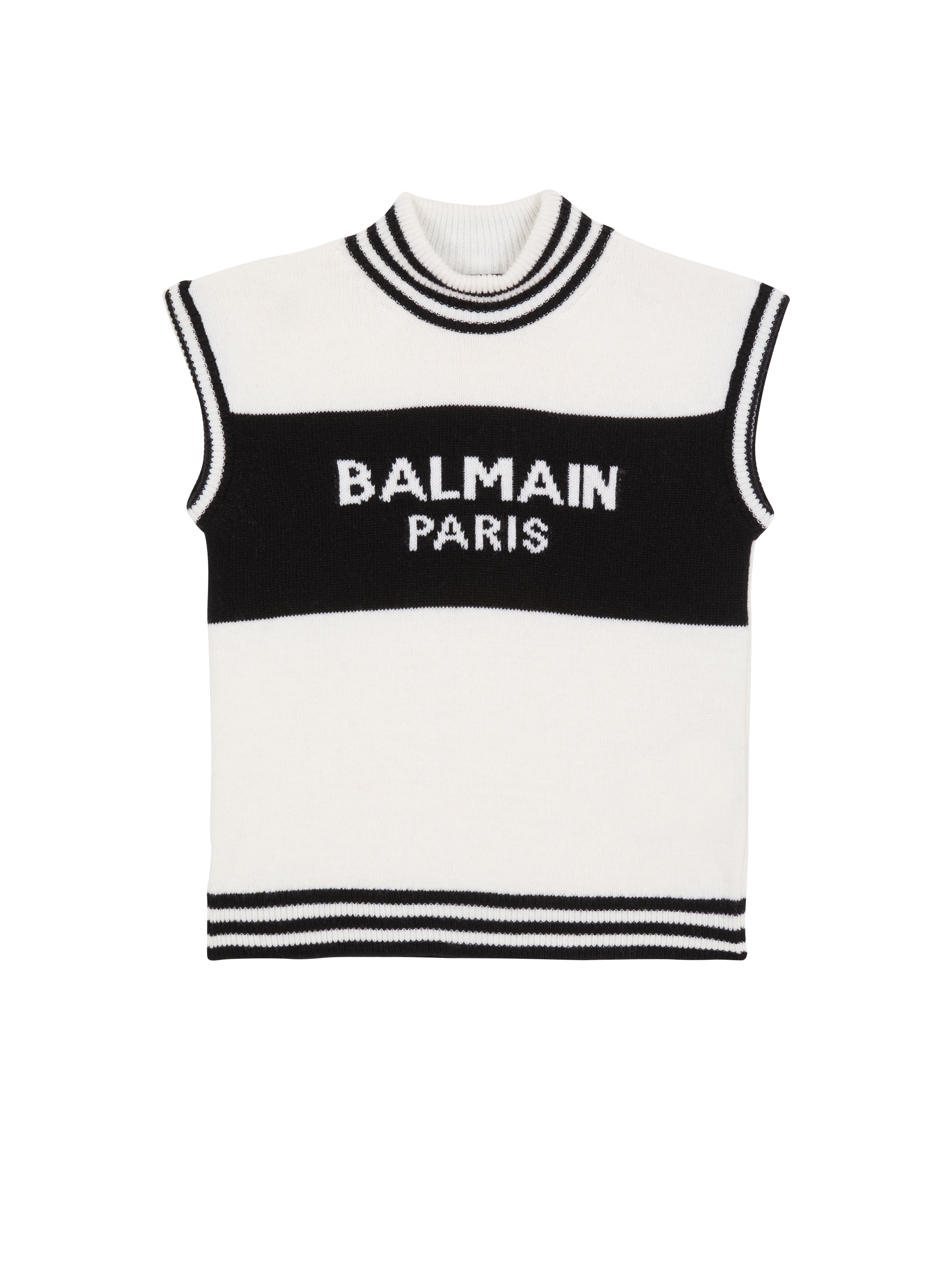 Pull sans manches en maille Balmain Paris