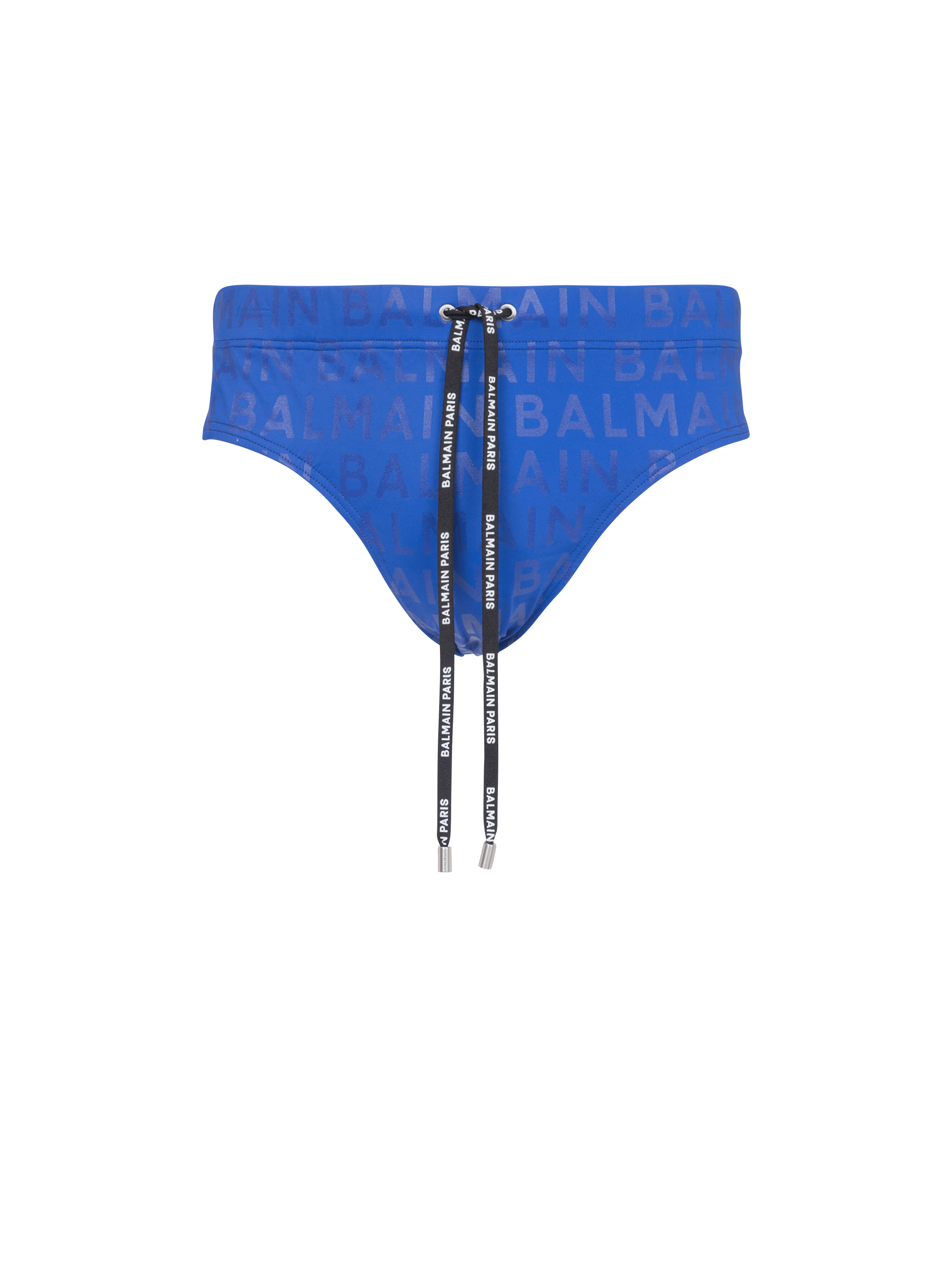 Balmain logo swimming trunks, blue, hi-res