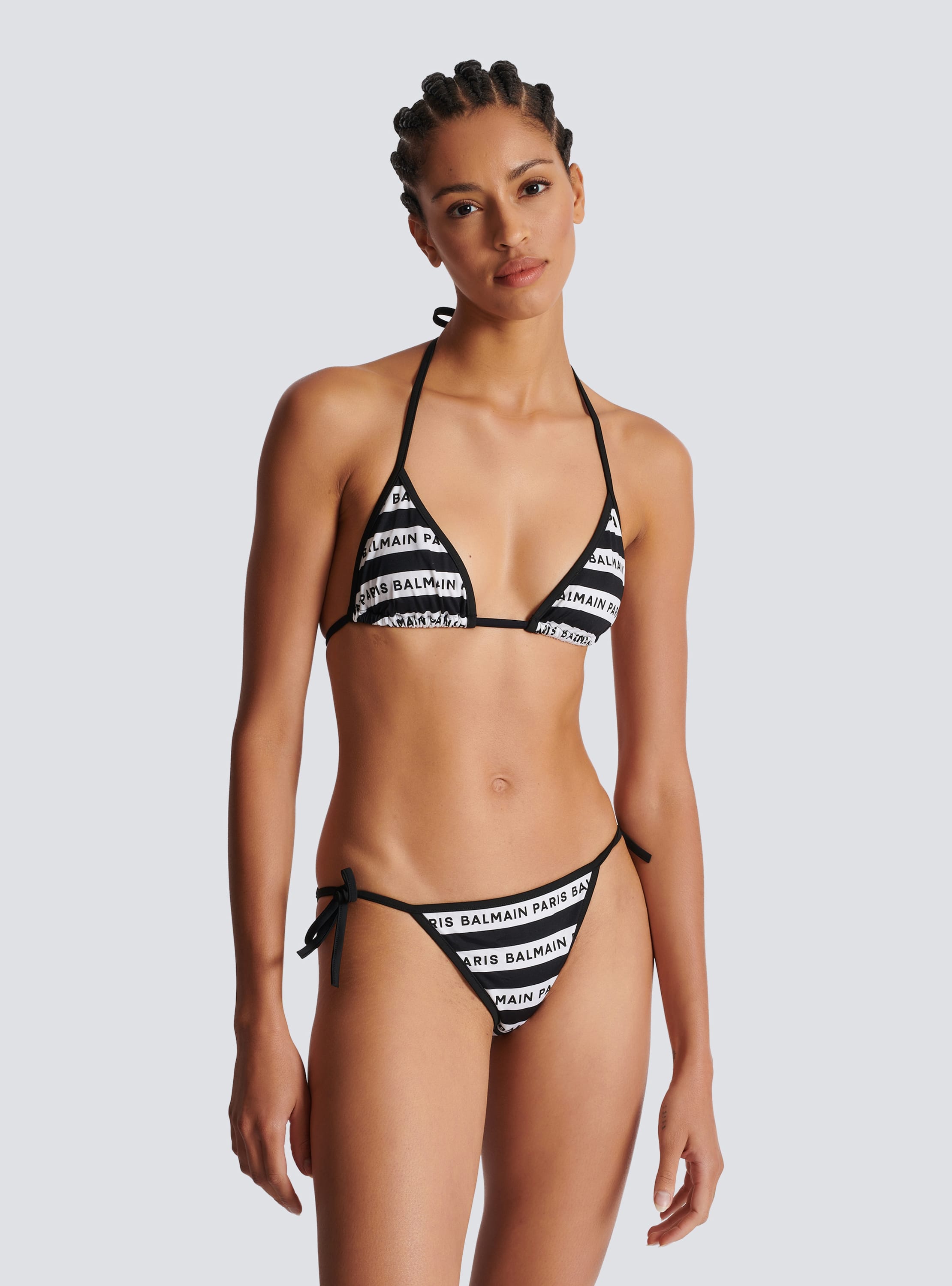 Womens Balmain black Iconic Stripes Bikini