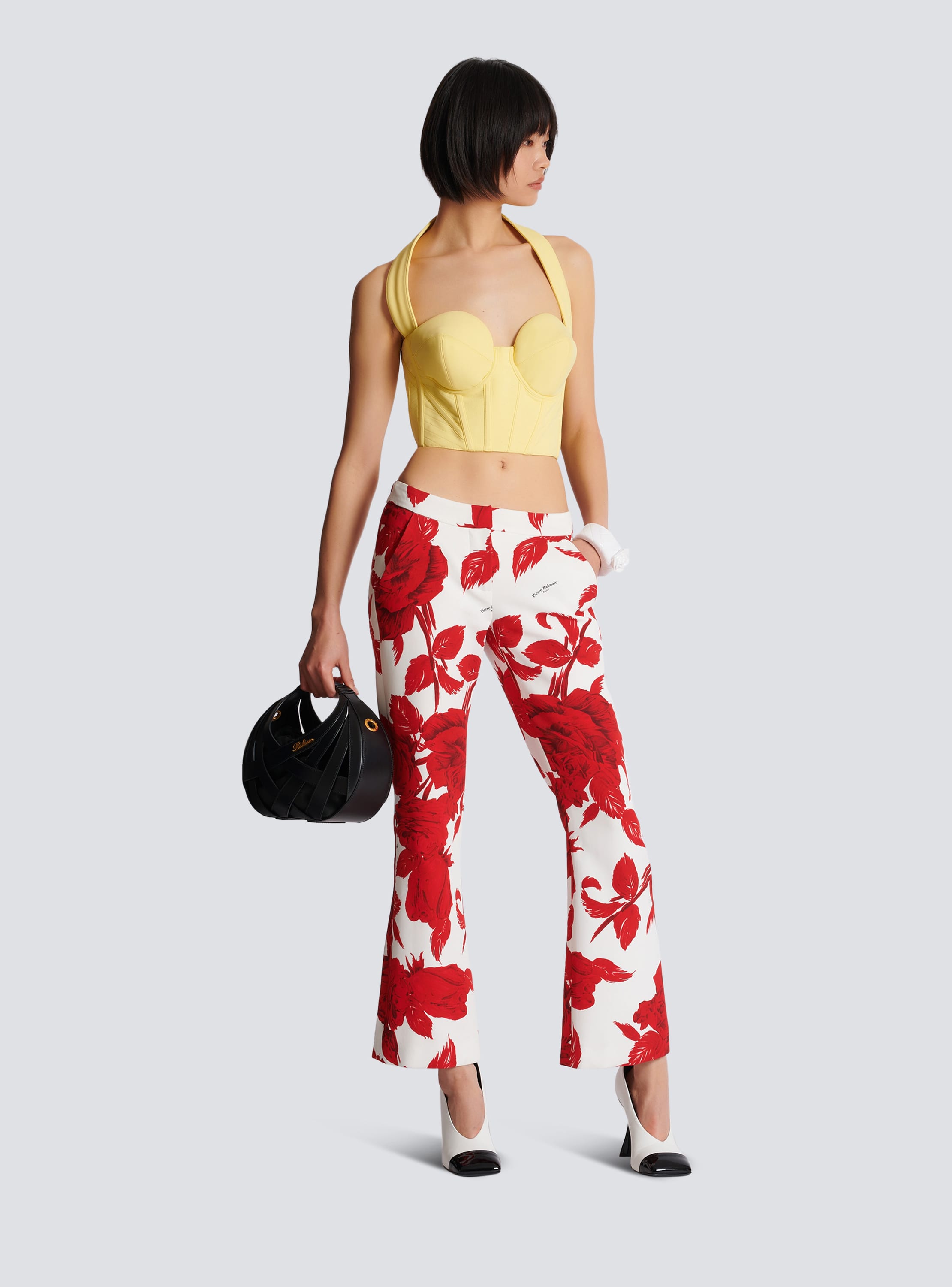 Crepe halterneck crop top