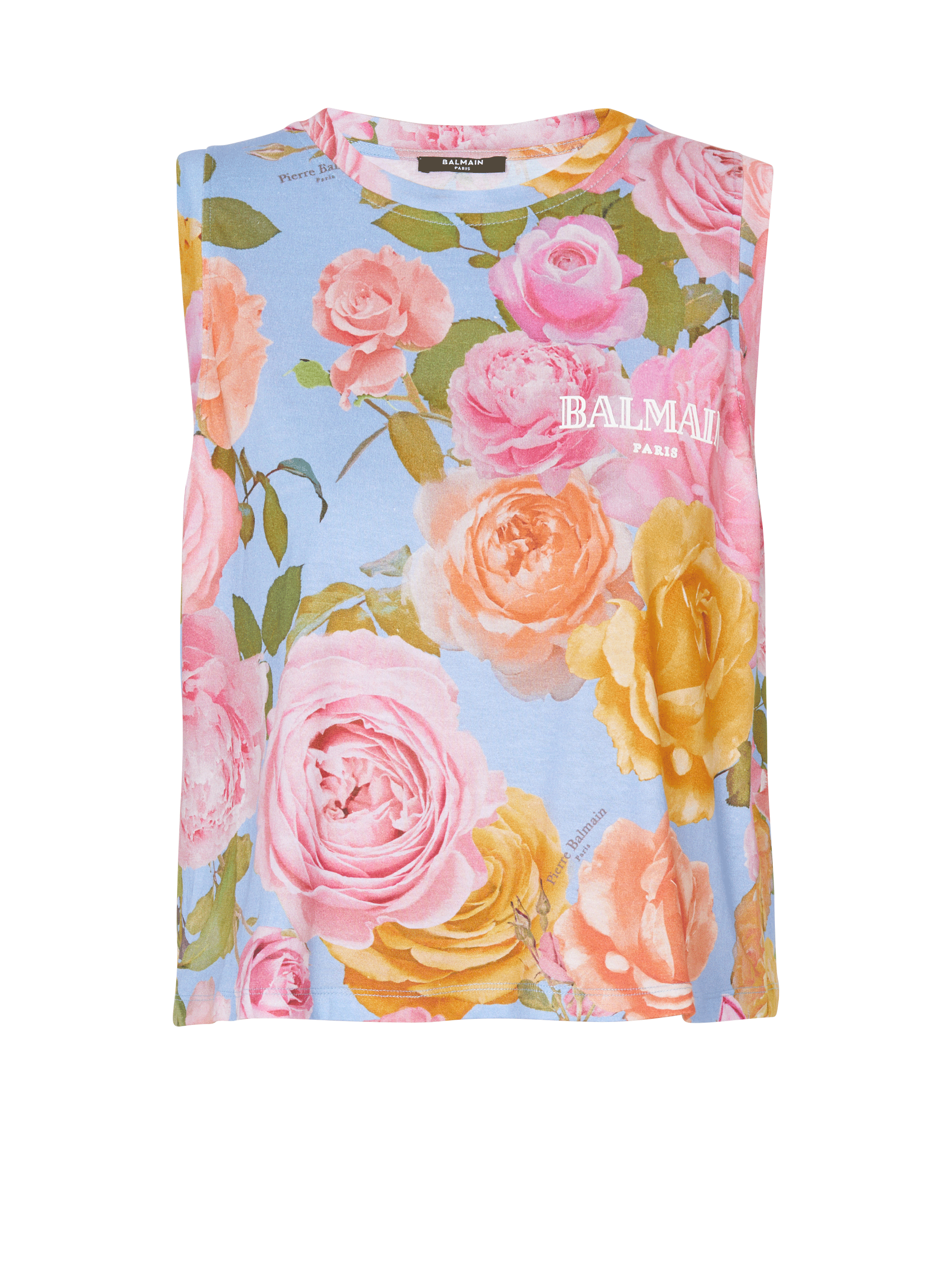 Tank top with Pastel Roses print , multicolor, hi-res