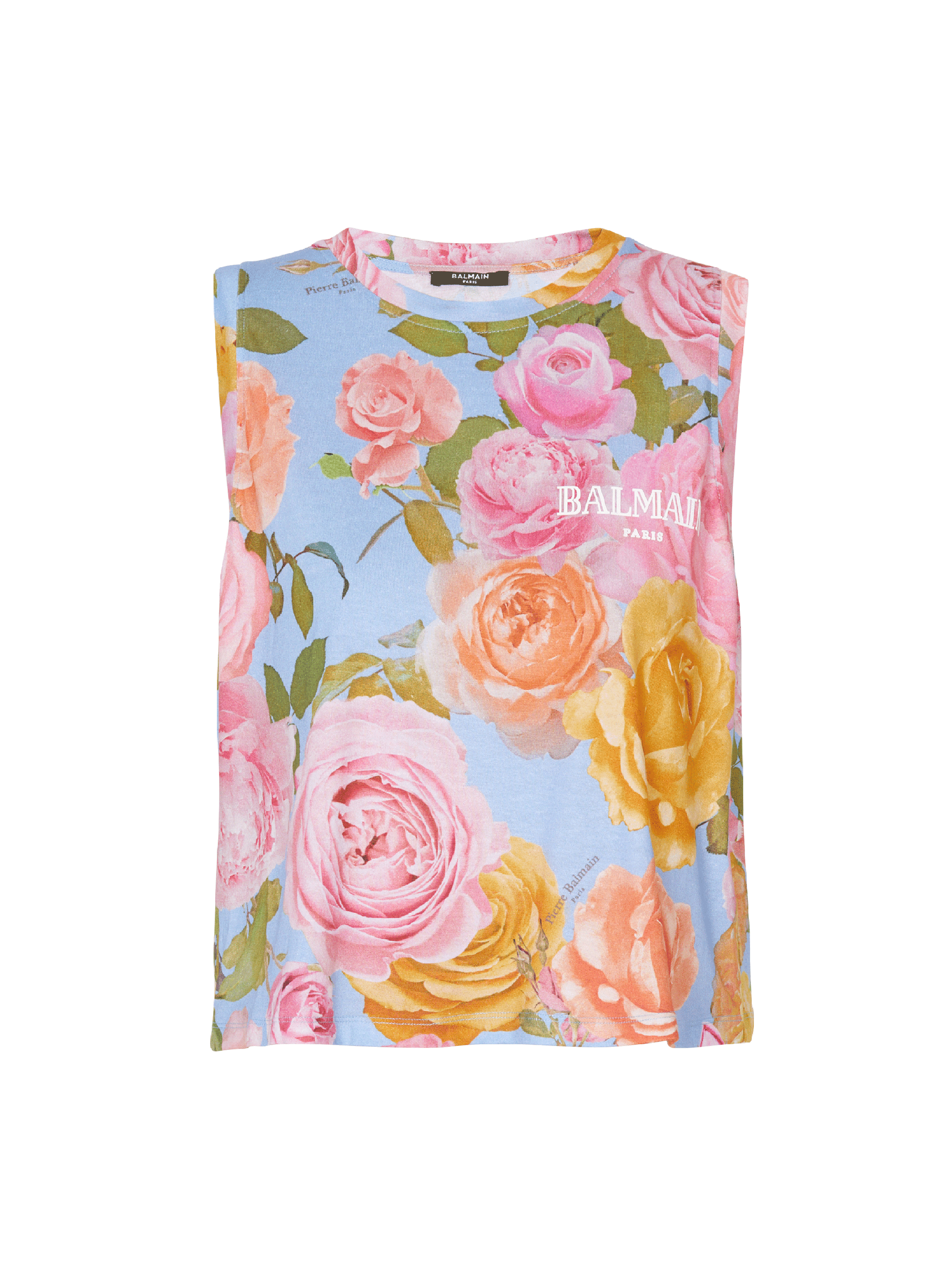 Camiseta sin mangas con estampado Pastel Roses 