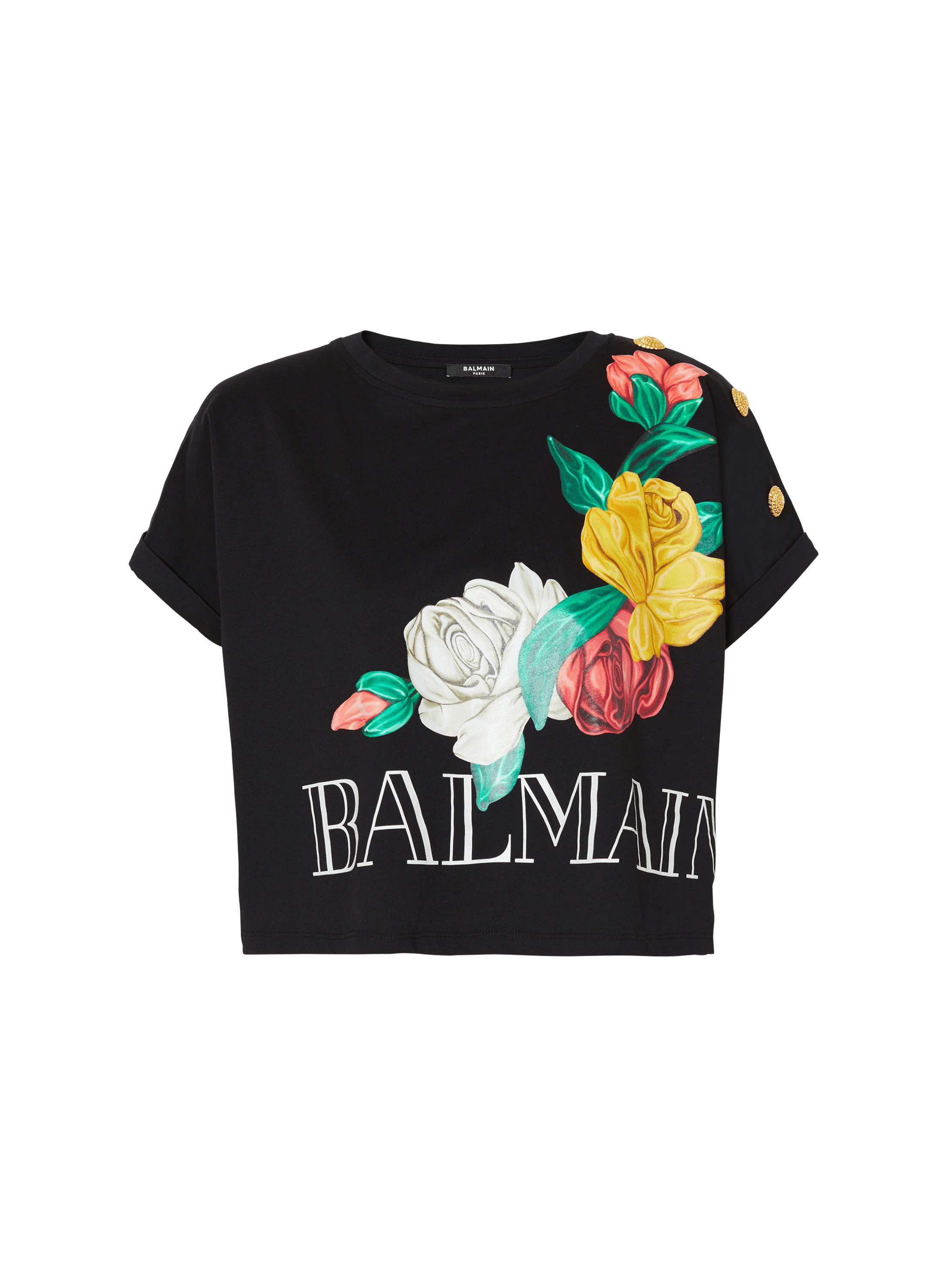 Balmain Vintage T-Shirt mit Roses-Print