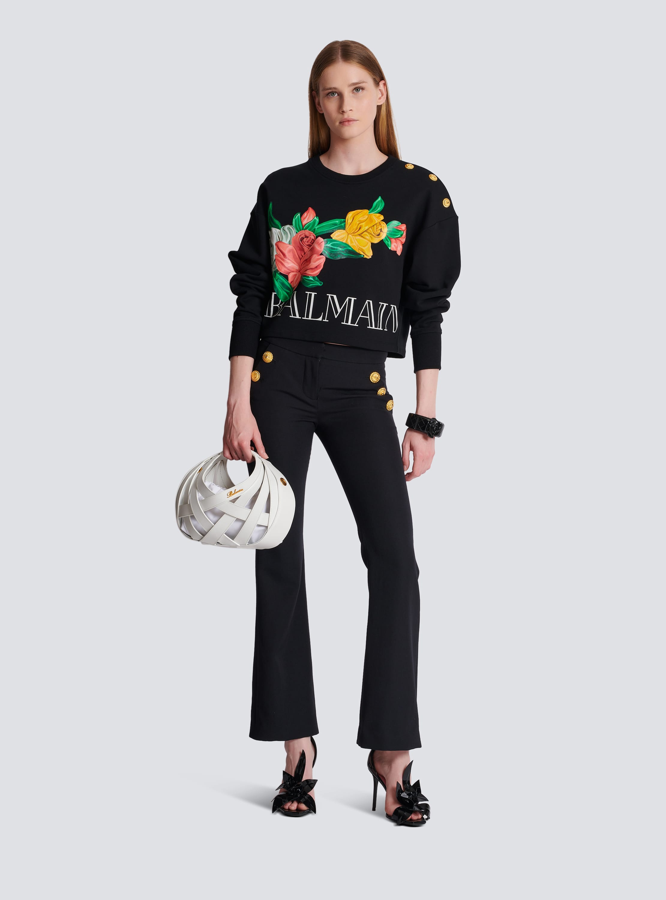 Balmain Vintage-Sweatshirt mit Rosen-Print