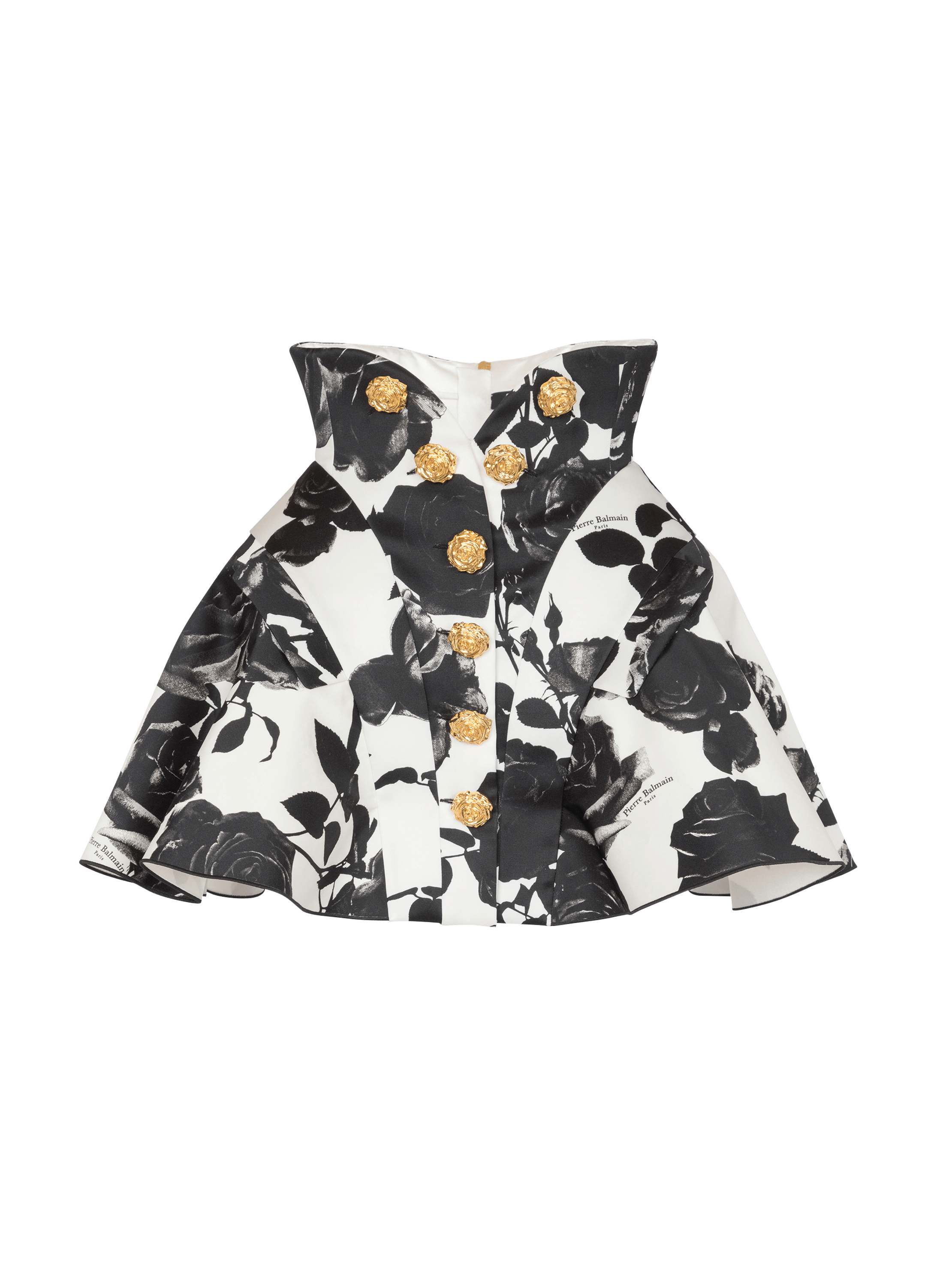 Black and White Roses short tulip skirt