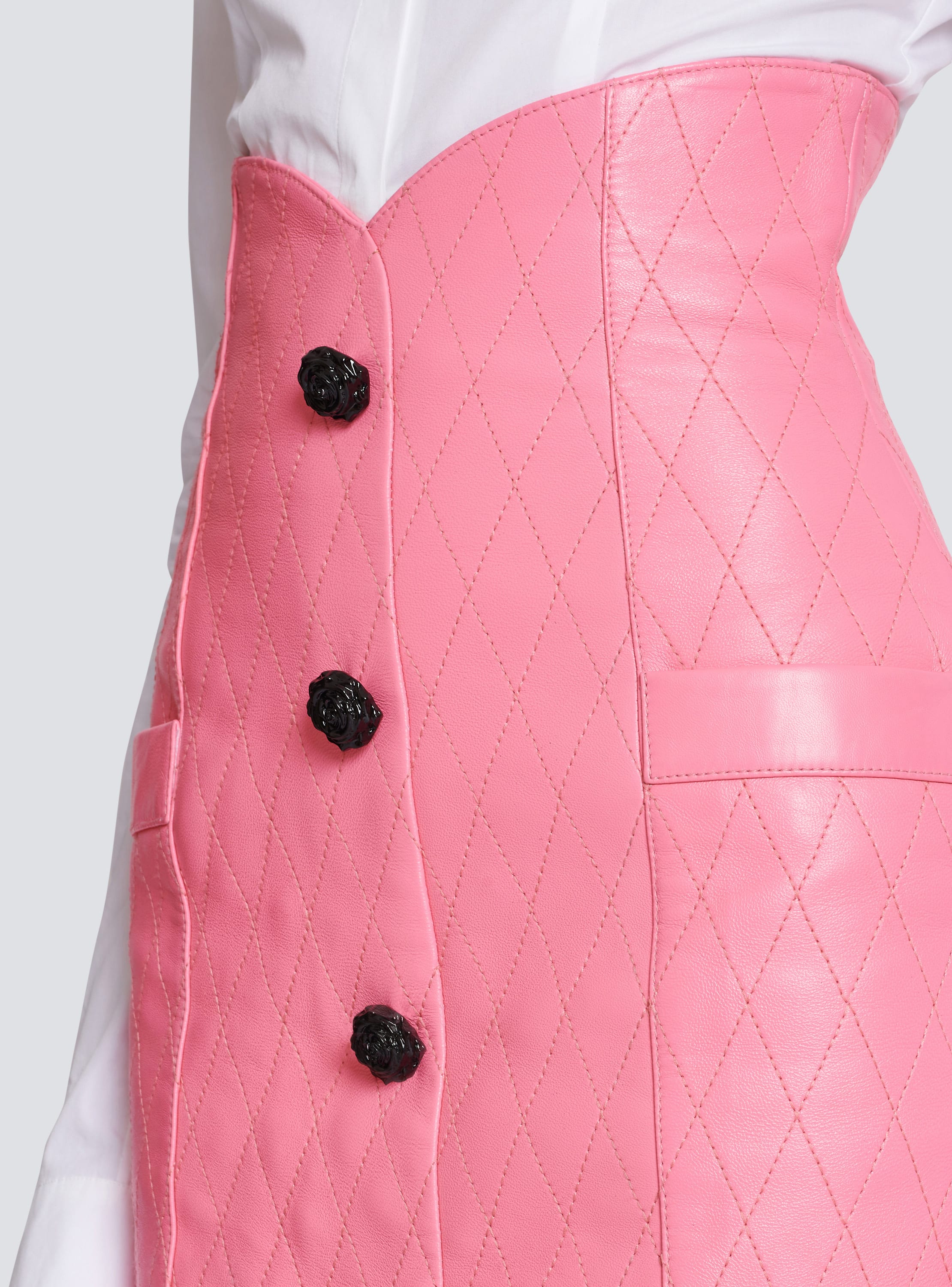 Pink leather skirt outlet quilt