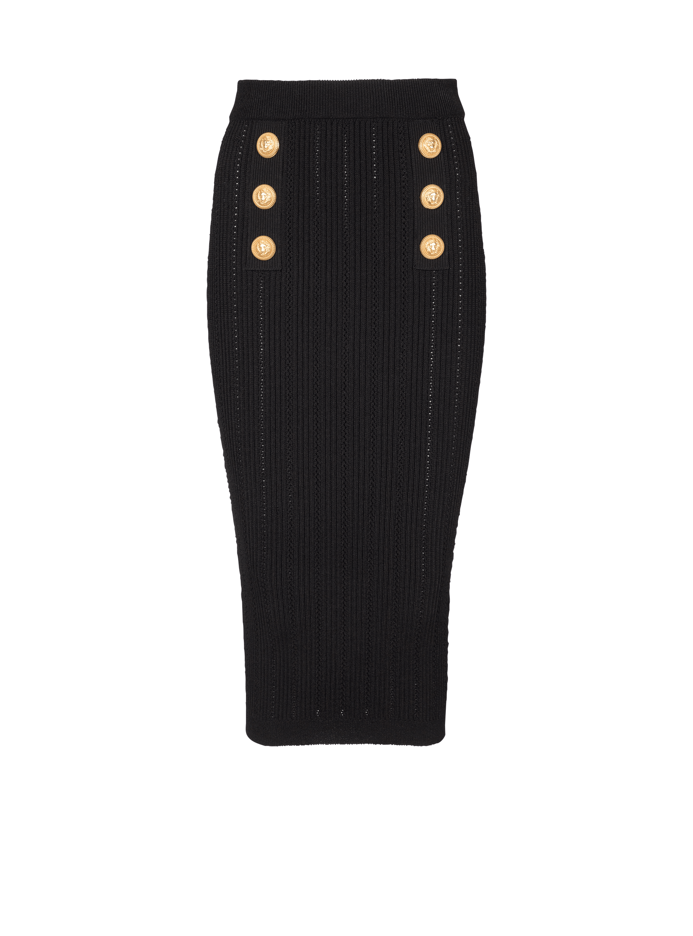 Midi knit skirt with buttons