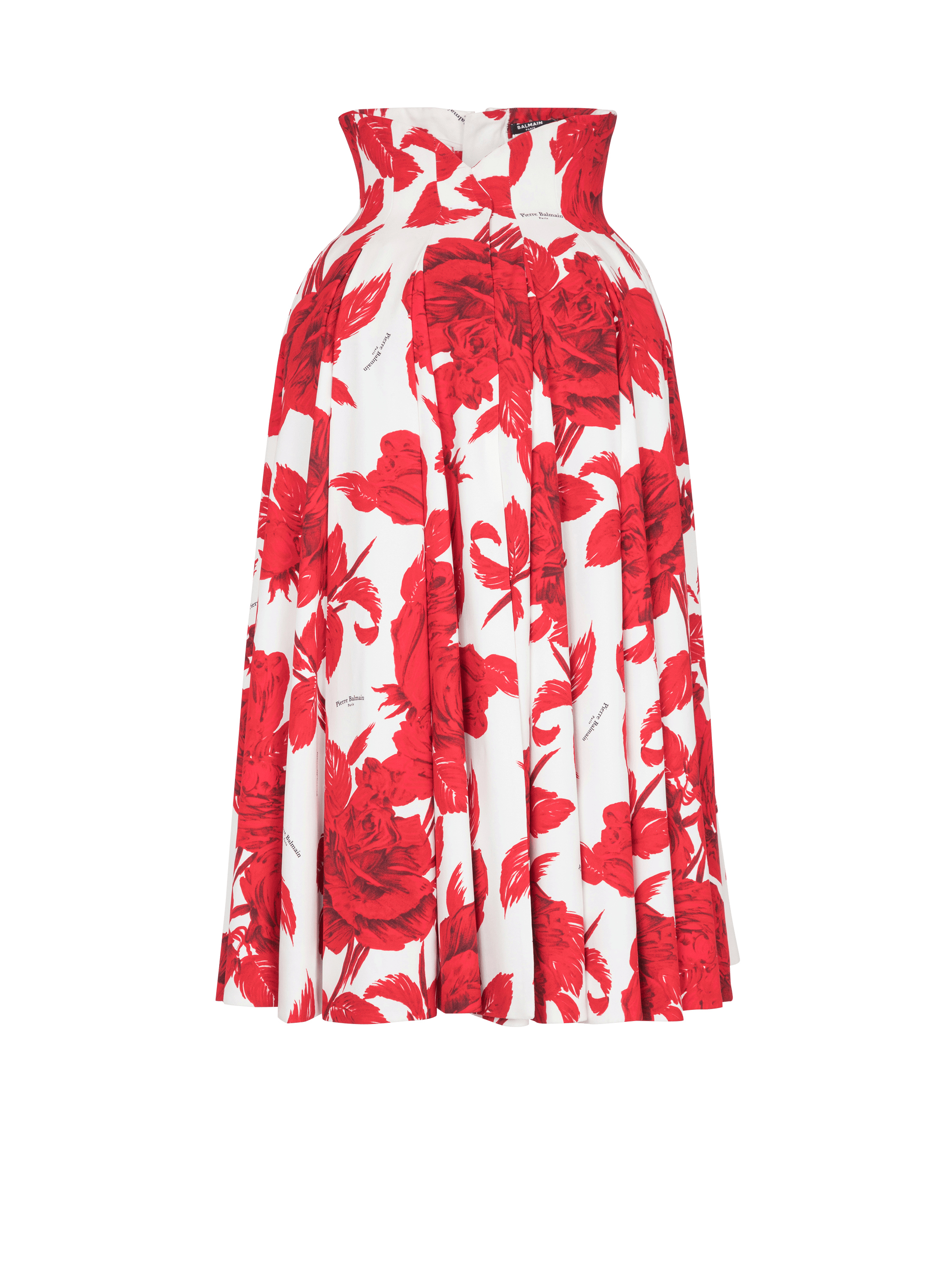 Falda larga tulipán de crepé plisado