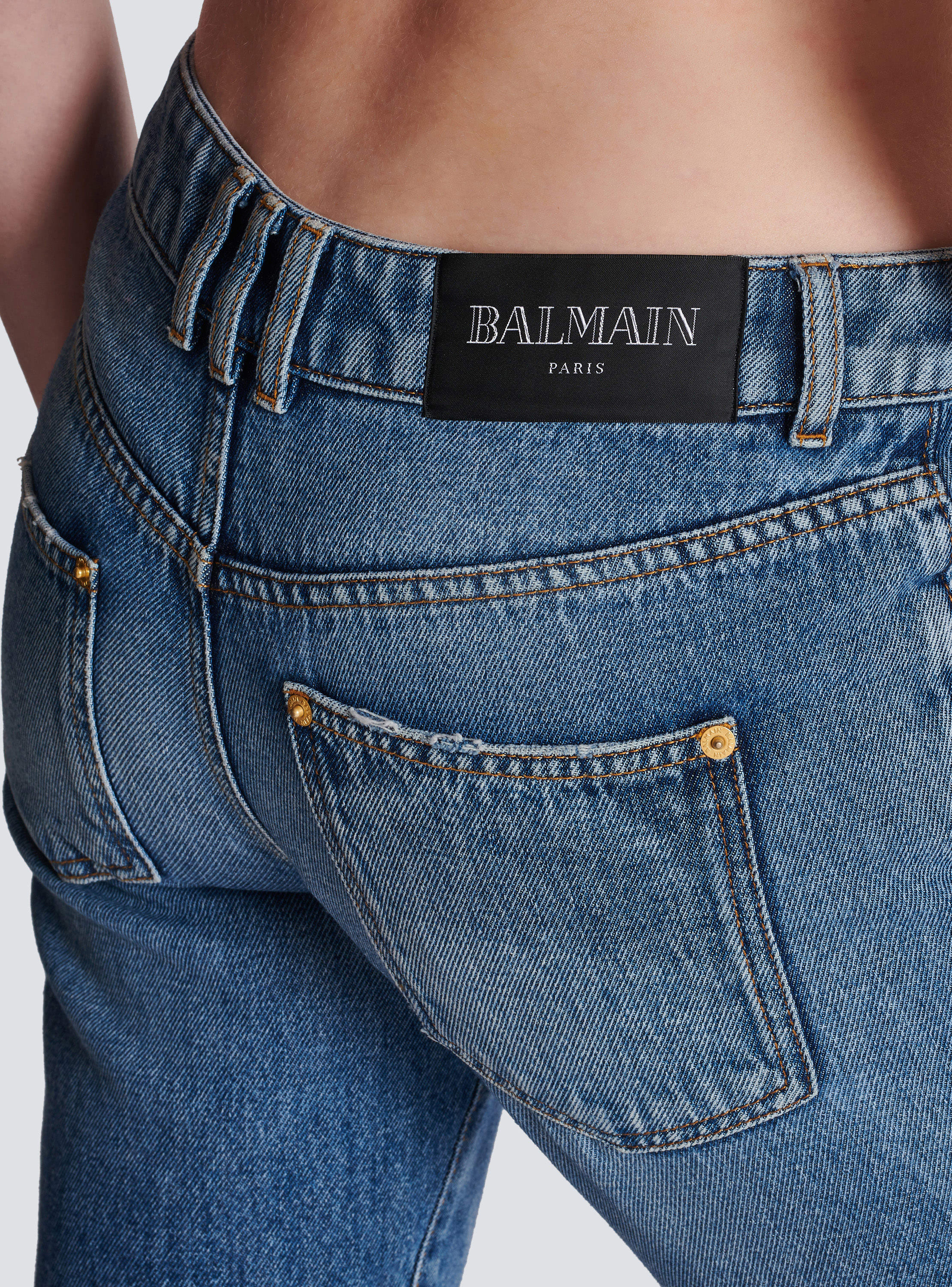 Balmain 70s Flare Track Pants in Blue