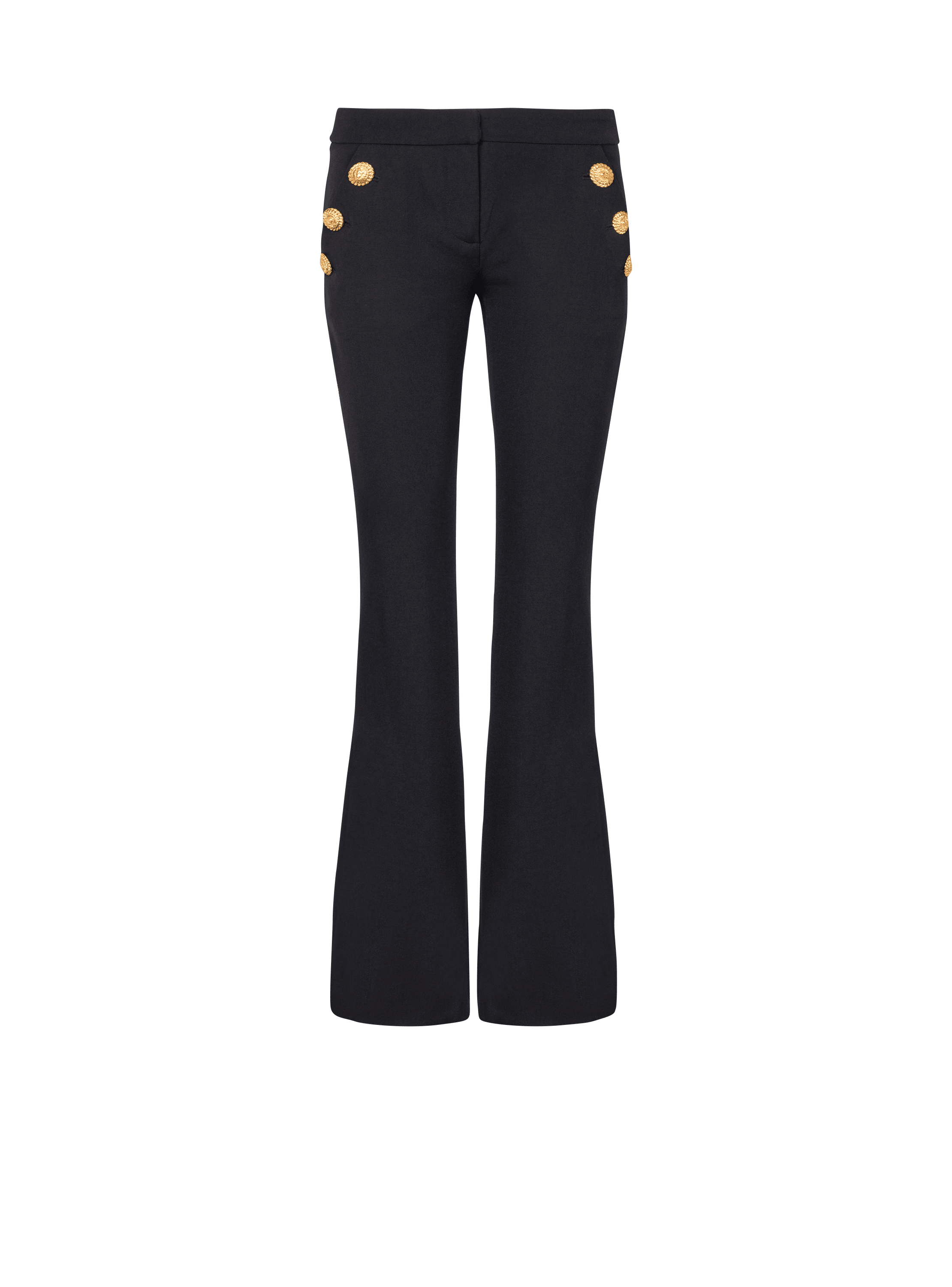 Flared trousers with buttons