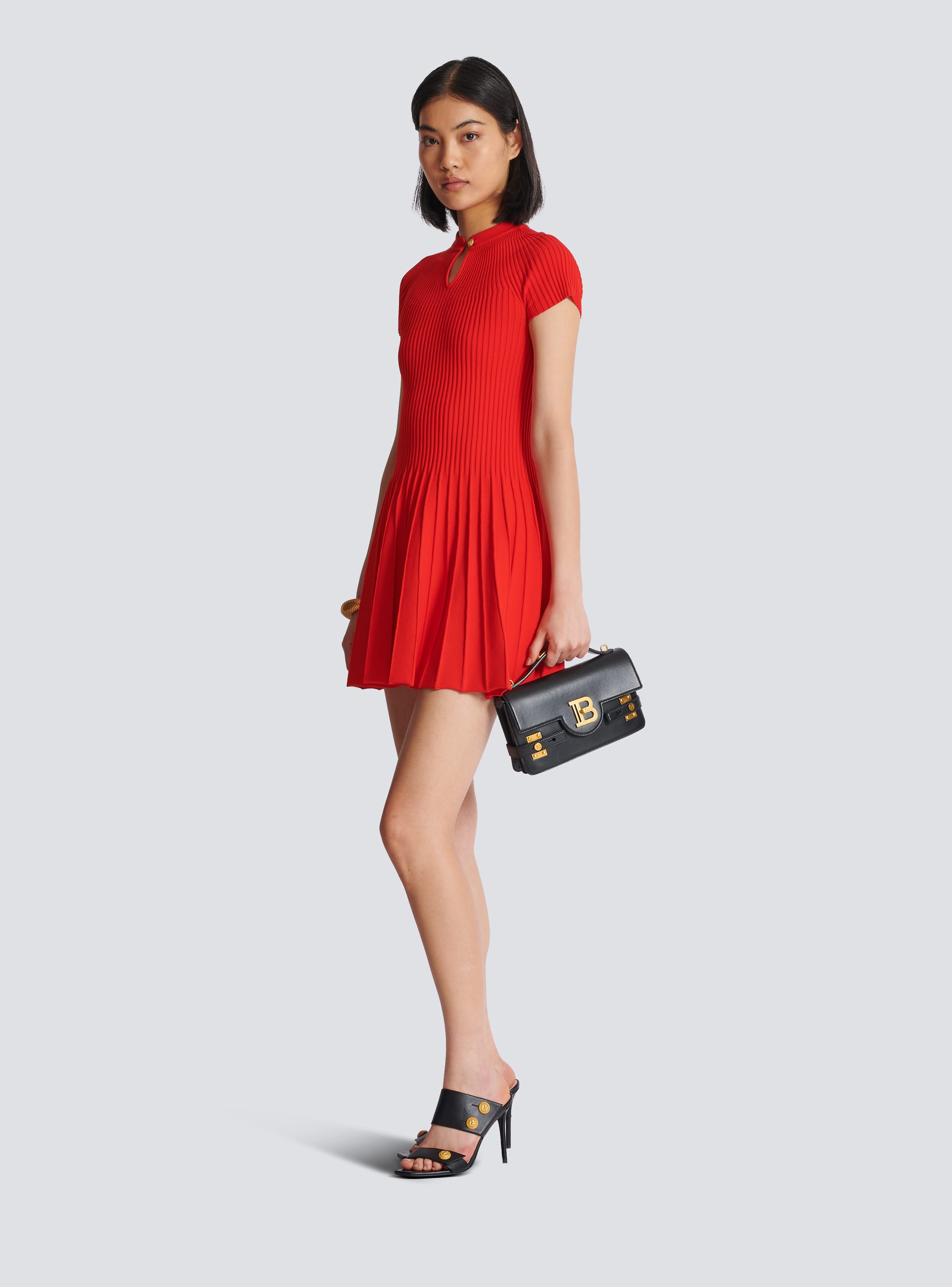 Balmain V-neck knitted dress - Red