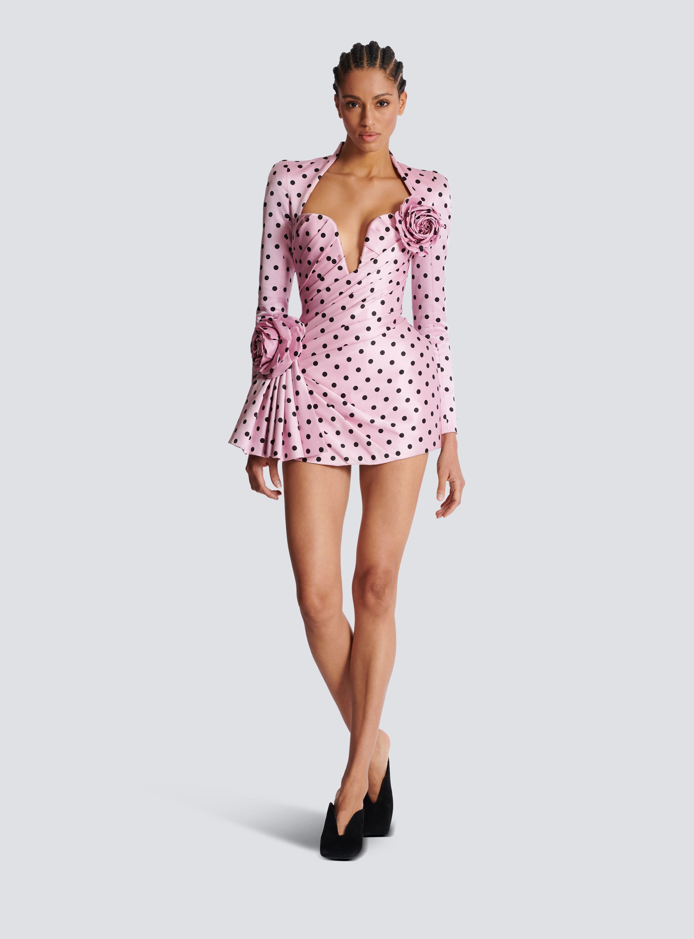 Vestido corto con estampado Polka Dots