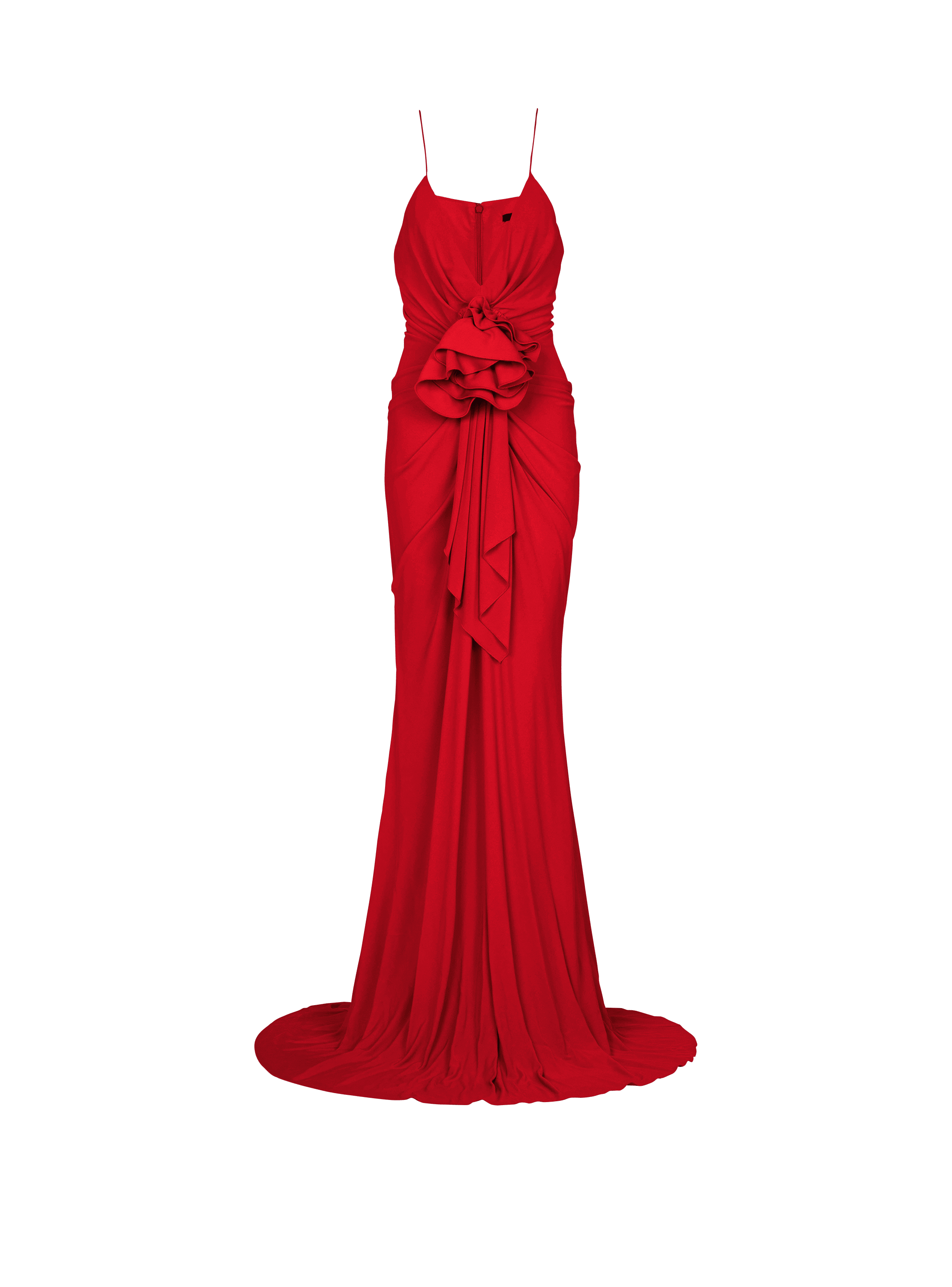 Langes Faltenkleid mit Blume