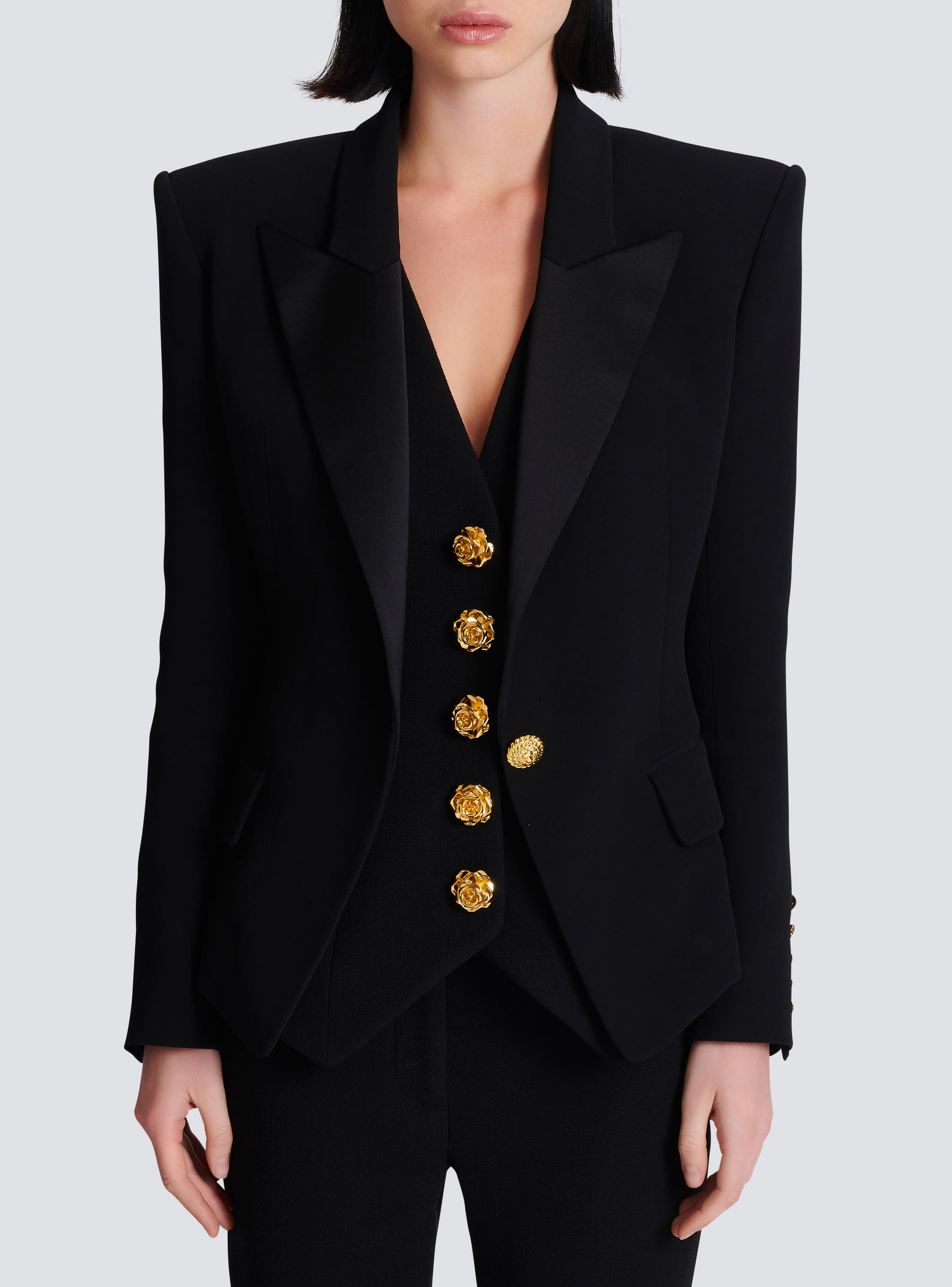 1-button crepe jacket black - Women | BALMAIN