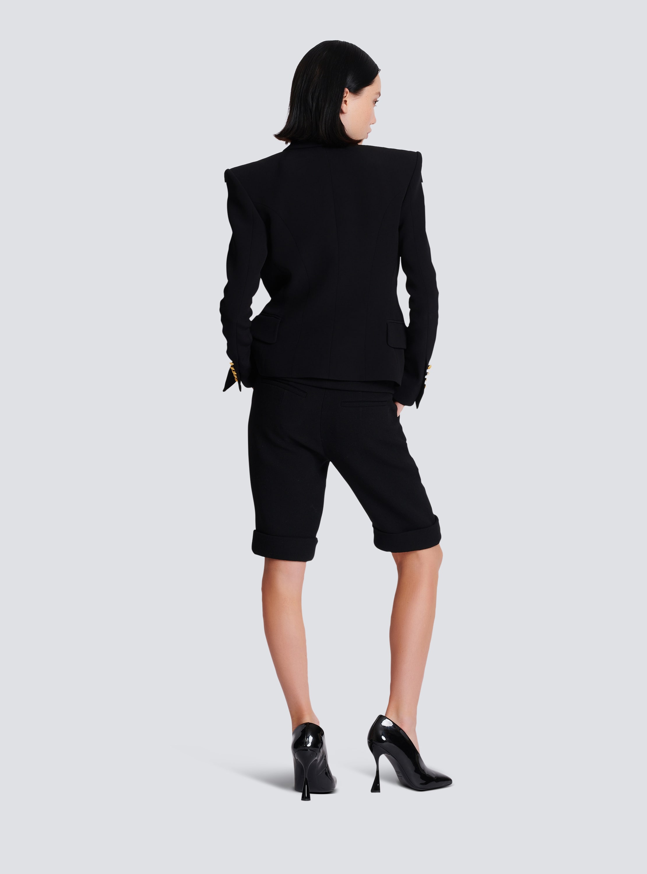 1-button crepe jacket black - Women | BALMAIN