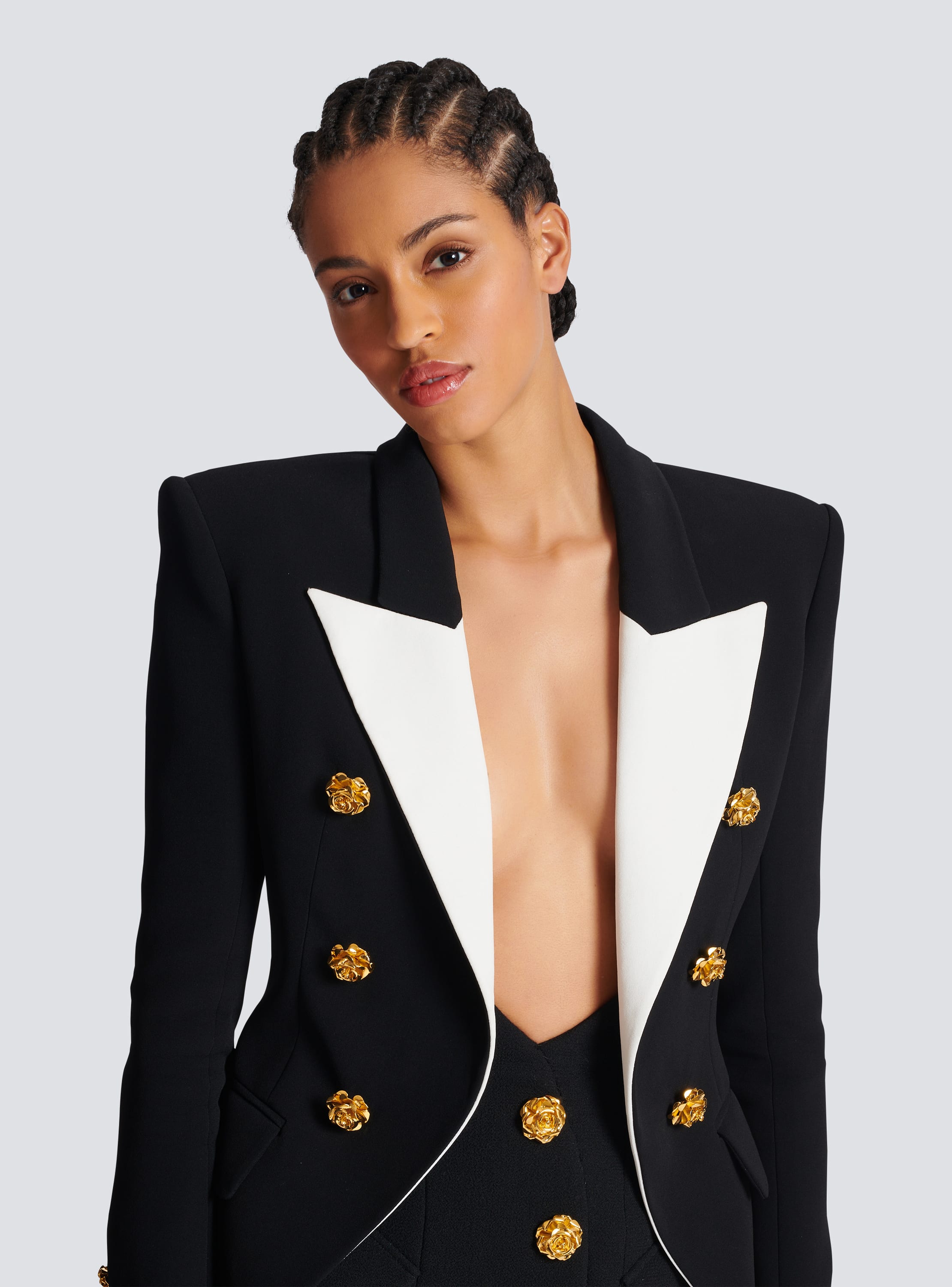 Slim fit jacket with Roses buttons Women BALMAIN