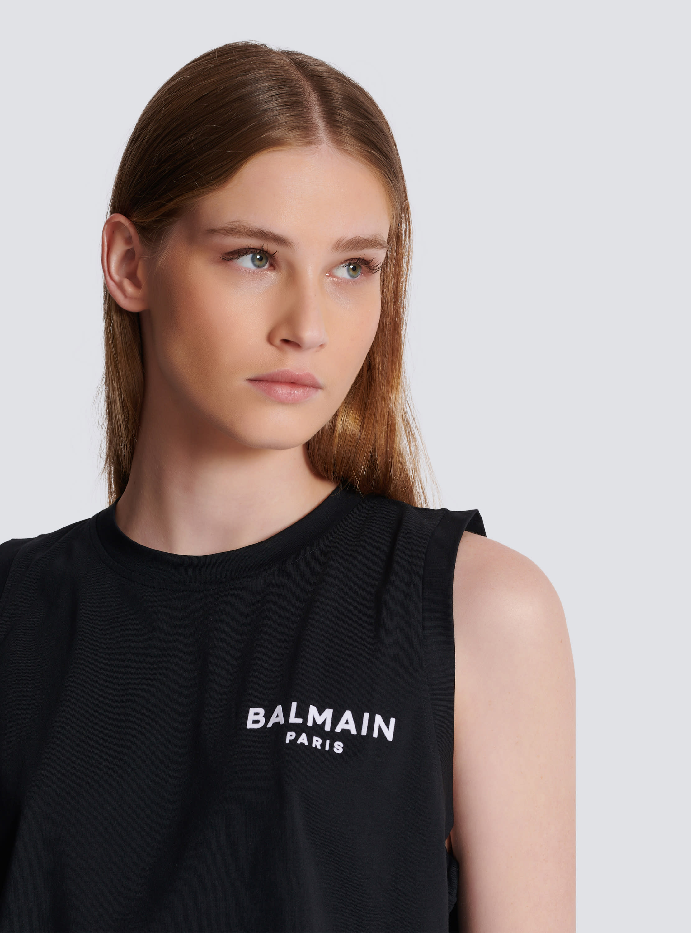 Balmain flocked tank top