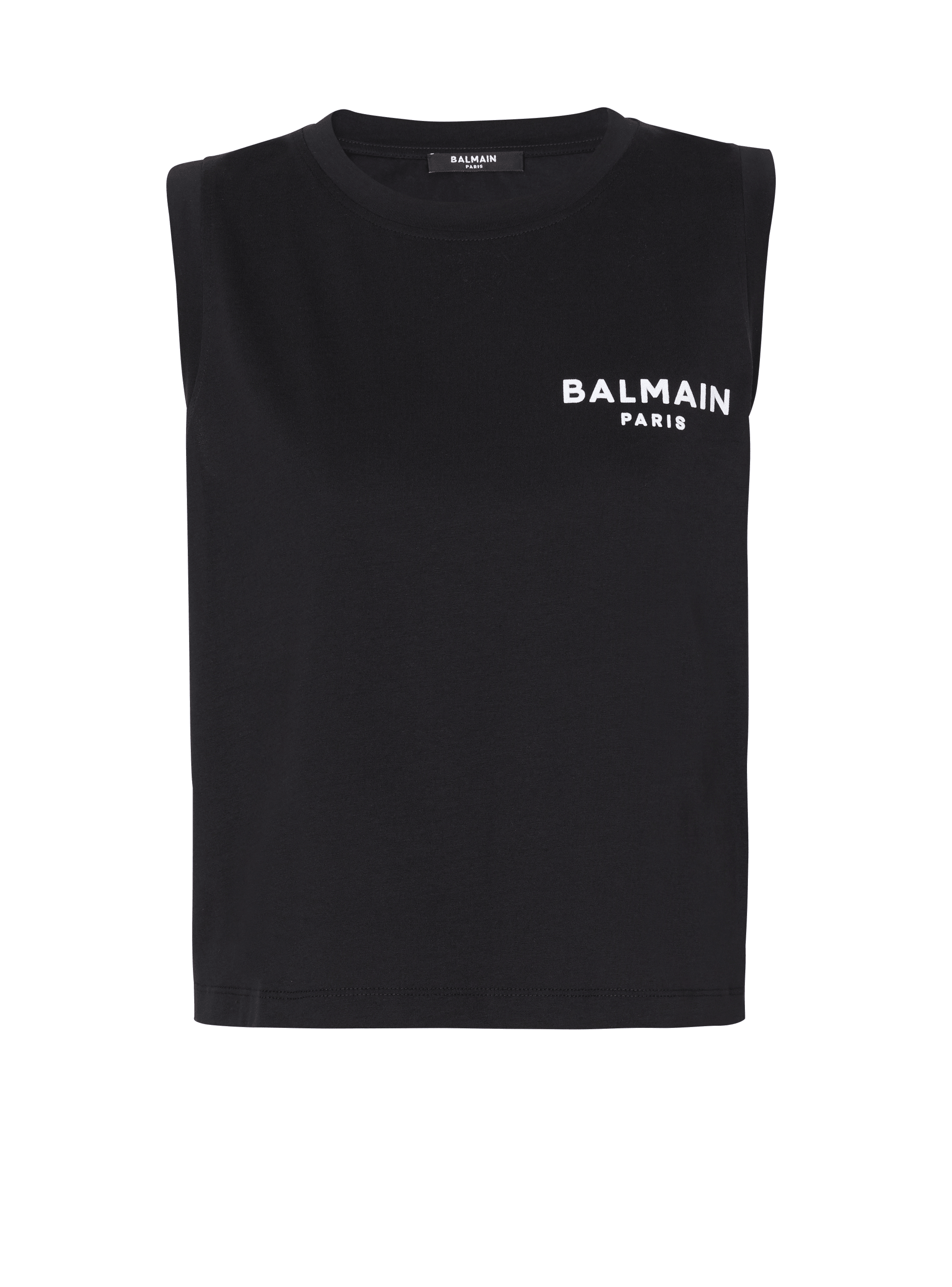 Balmain flocked tank top black Women BALMAIN