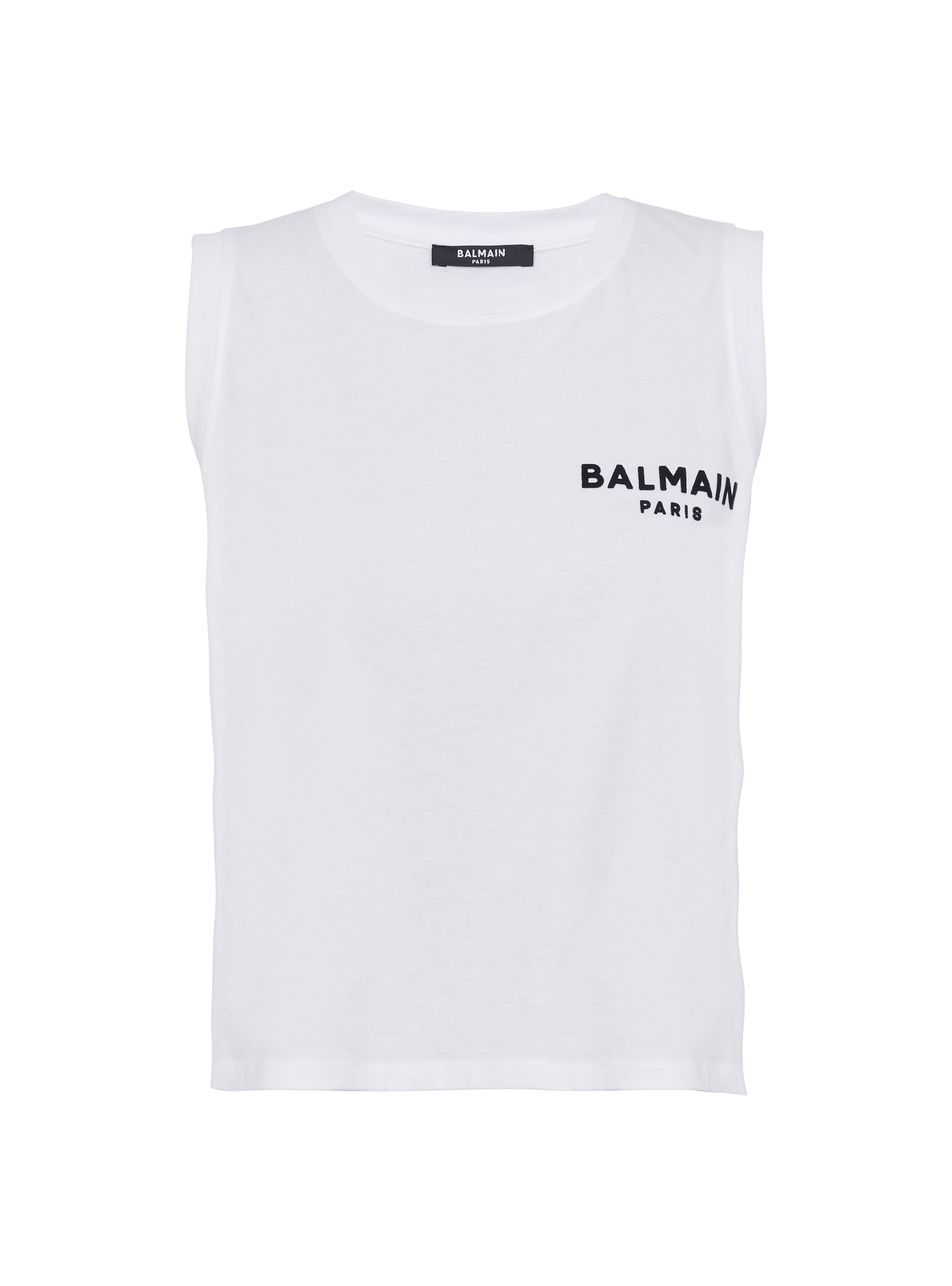 Camiseta sin mangas Balmain serigrafiada