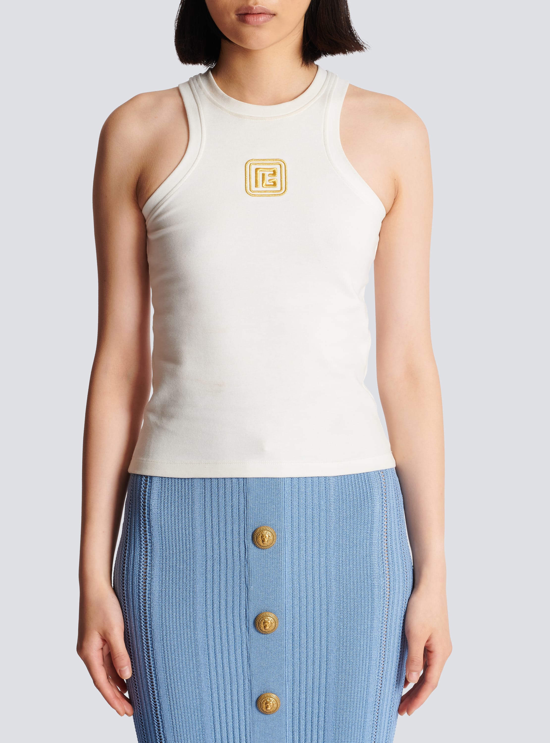 PB embroidered tank top white - Women