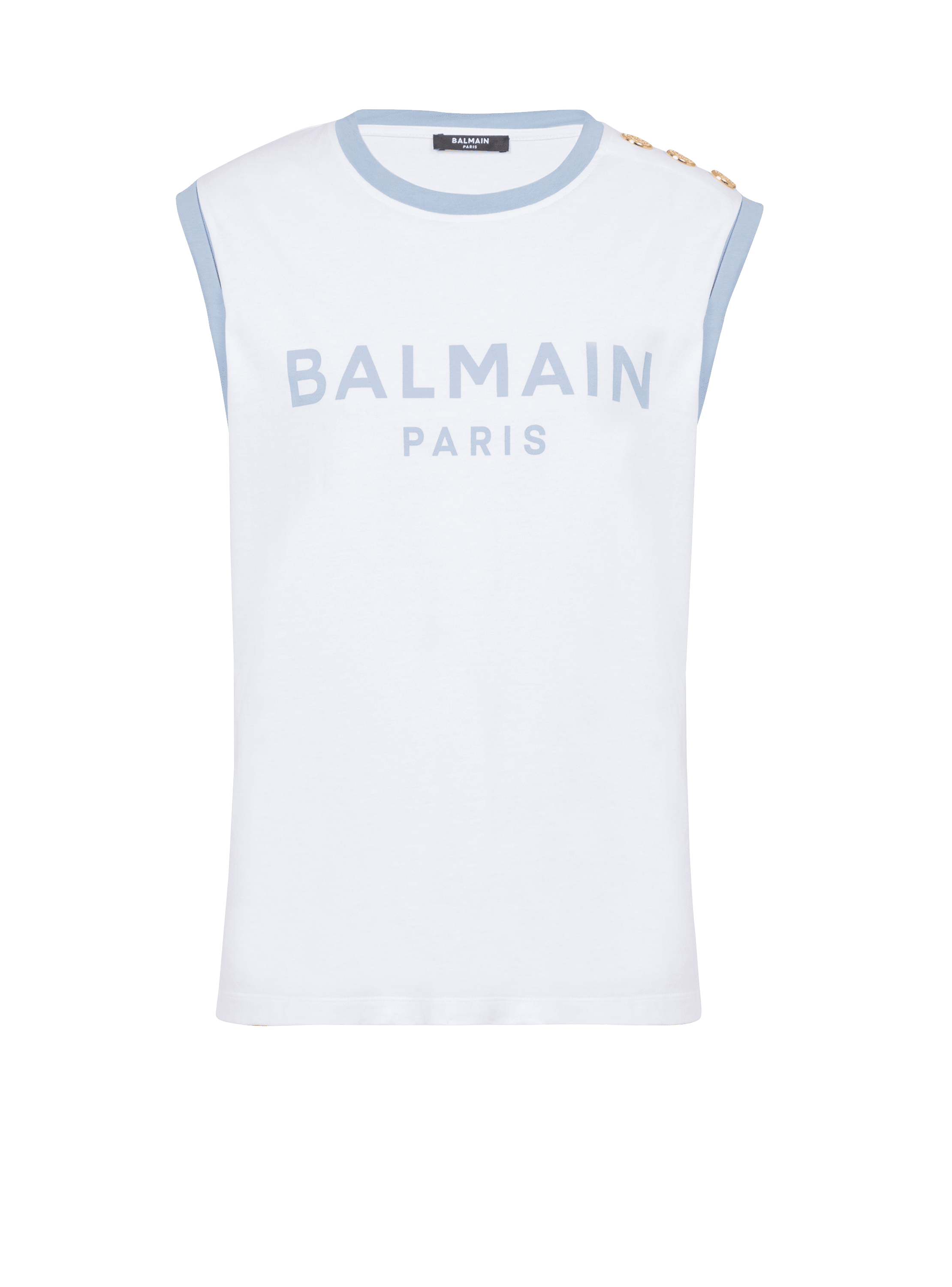 Camiseta sin mangas con 3 botones Balmain Paris