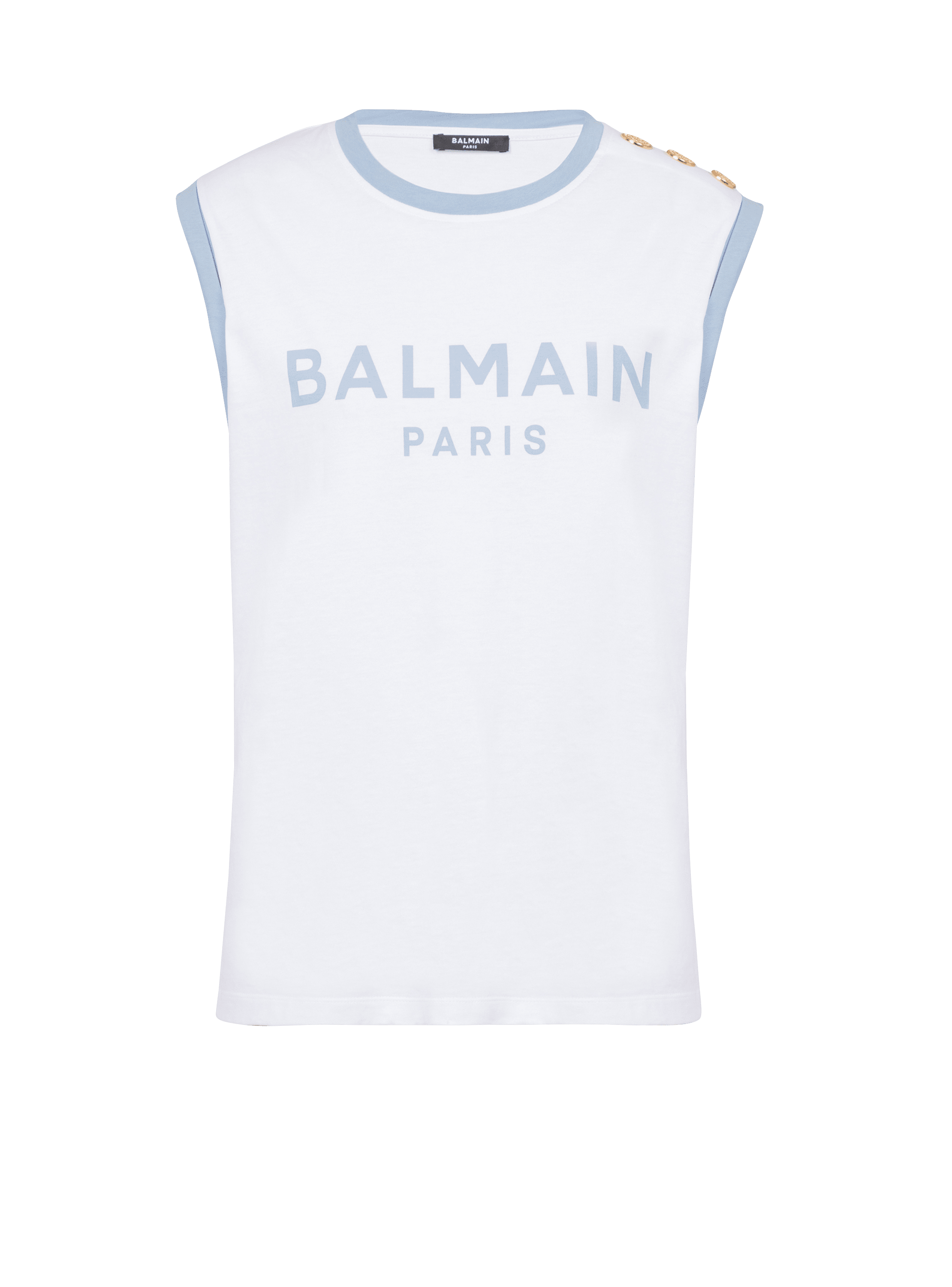 Balmain Paris 3버튼 슬리브리스 탑