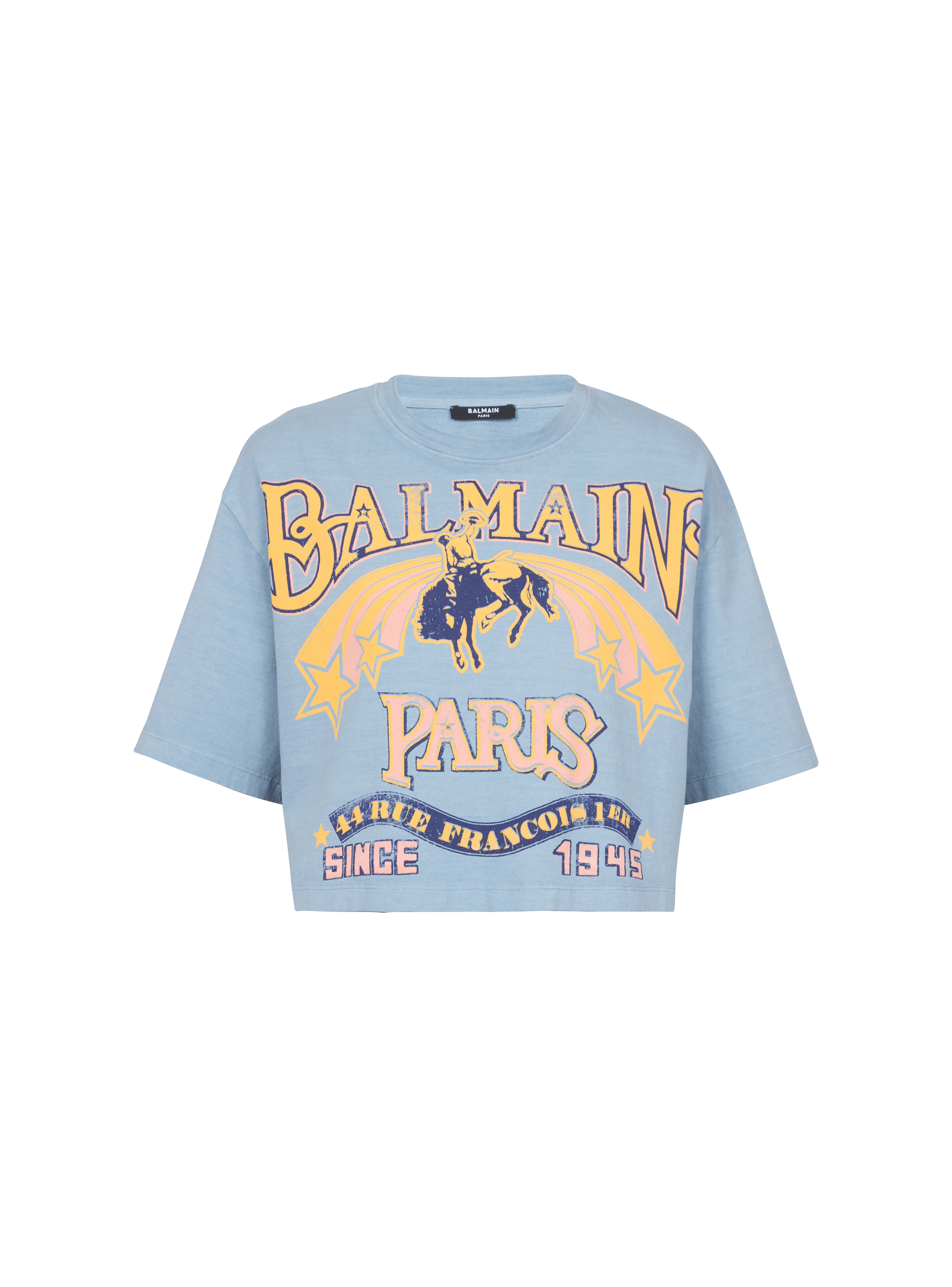 Blue balmain discount t shirt