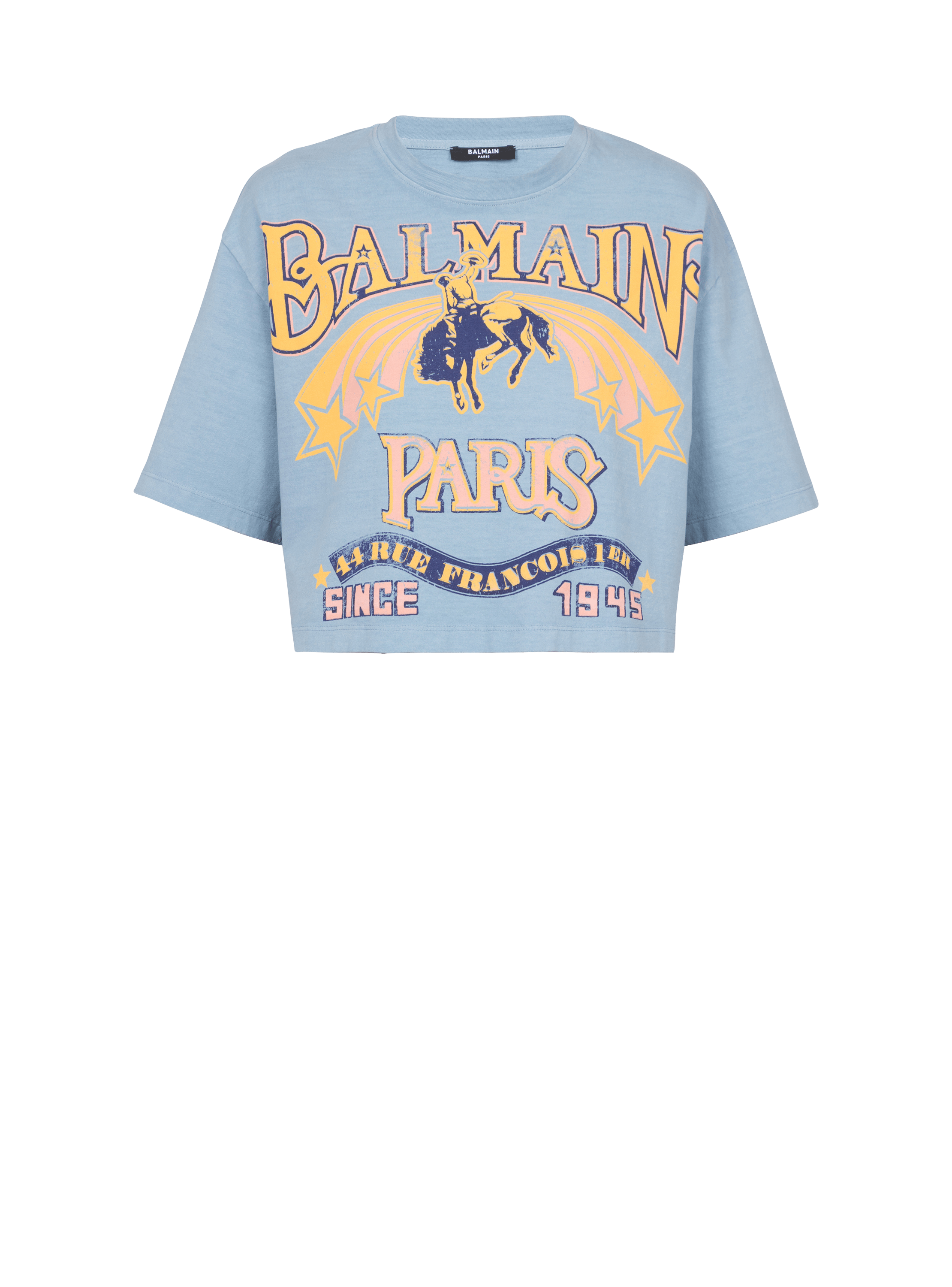 T-shirt Balmain Western, bleu, hi-res
