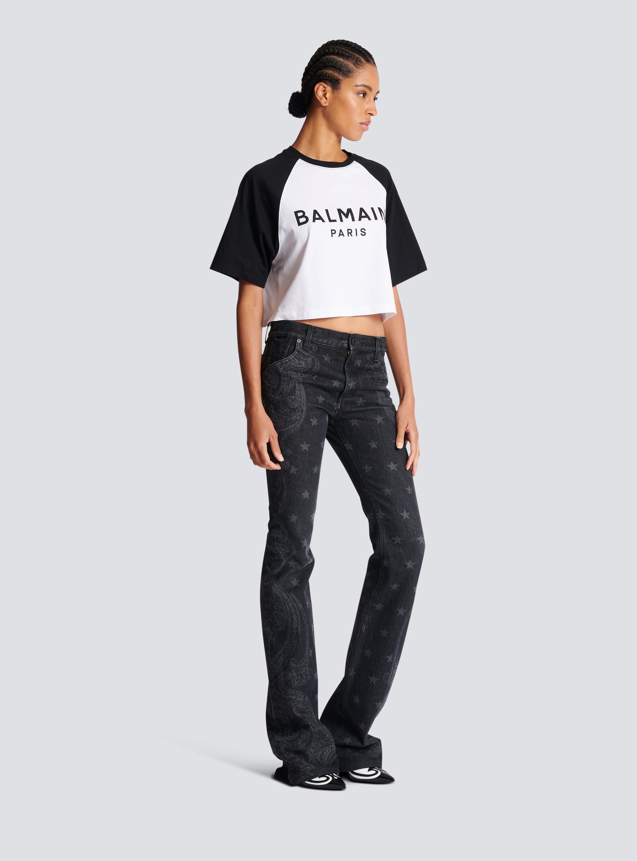 Balmain Black Cropped T-Shirt