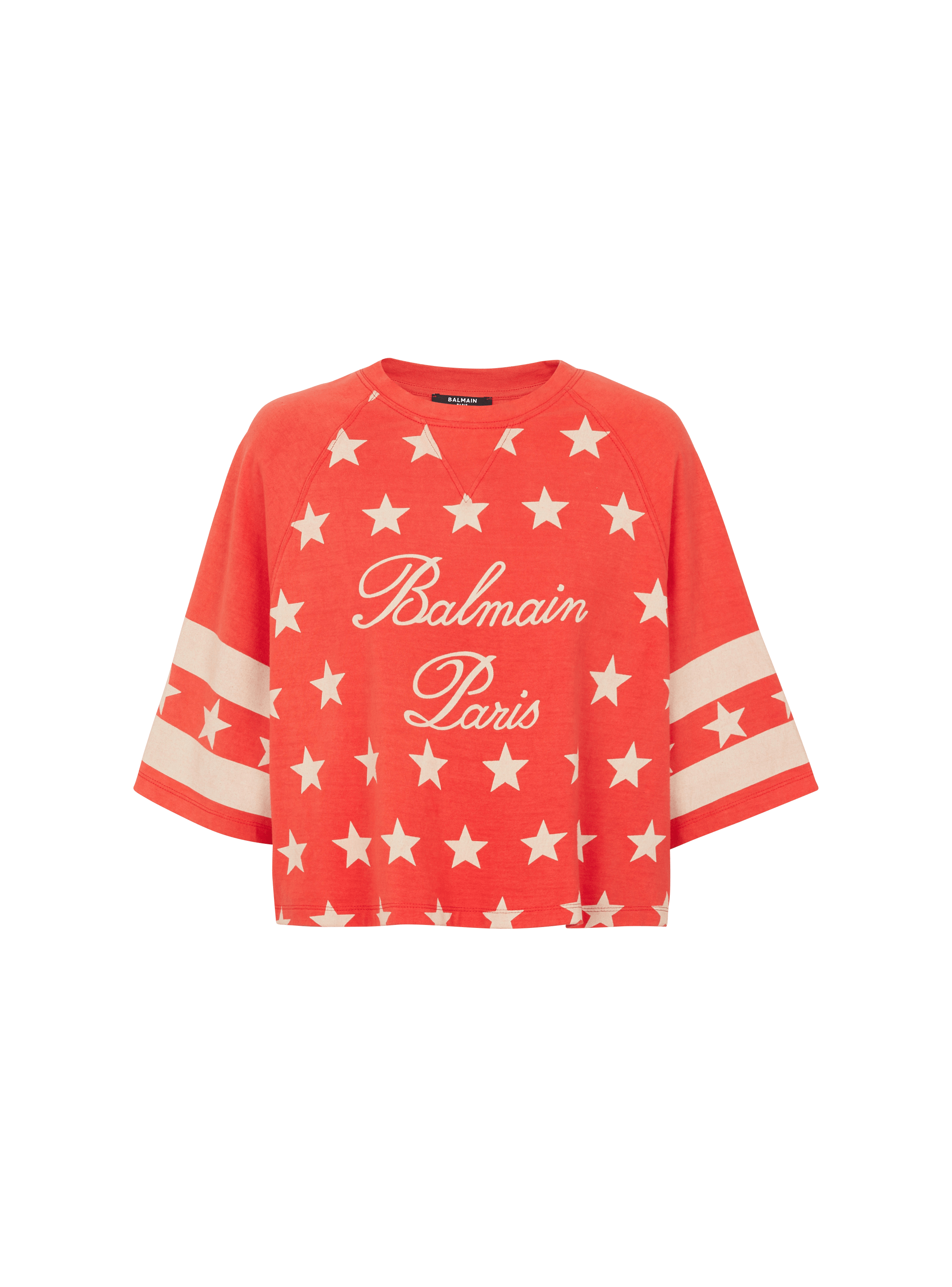 Balmain Stars-embroidered silk shirt - Black