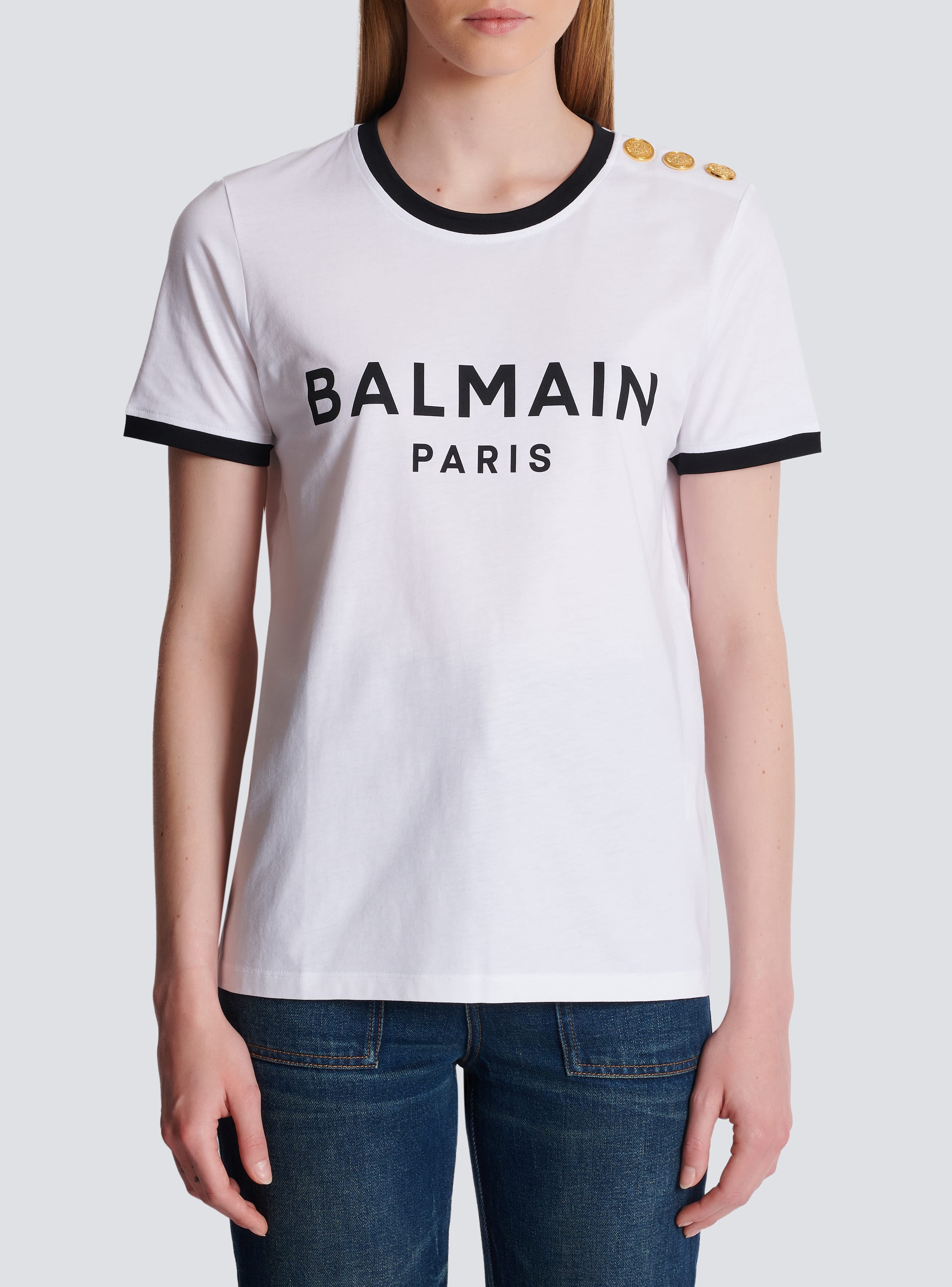 Balmain Paris 3-button T-shirt