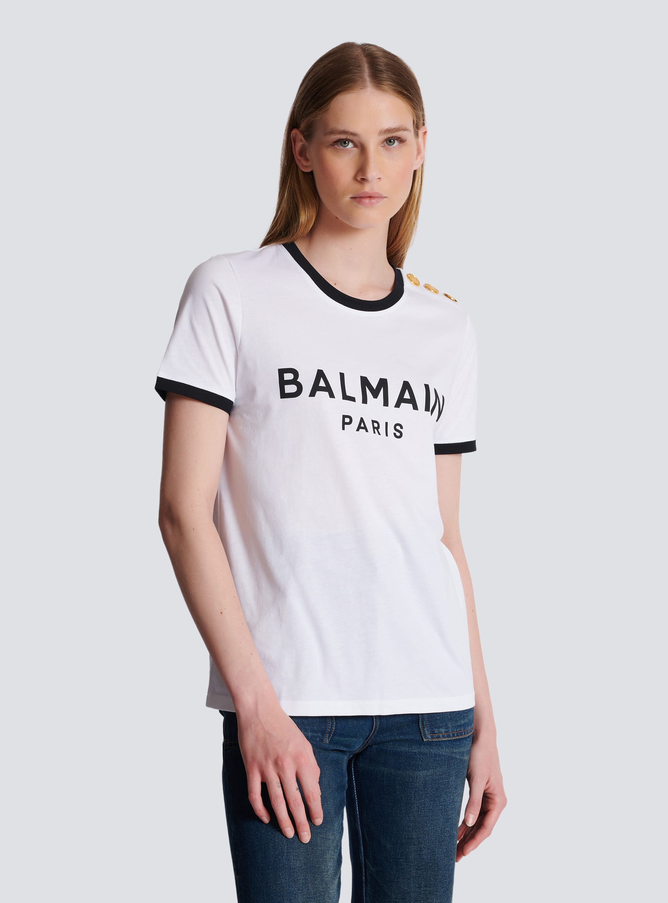 Balmain Paris 3 button T shirt